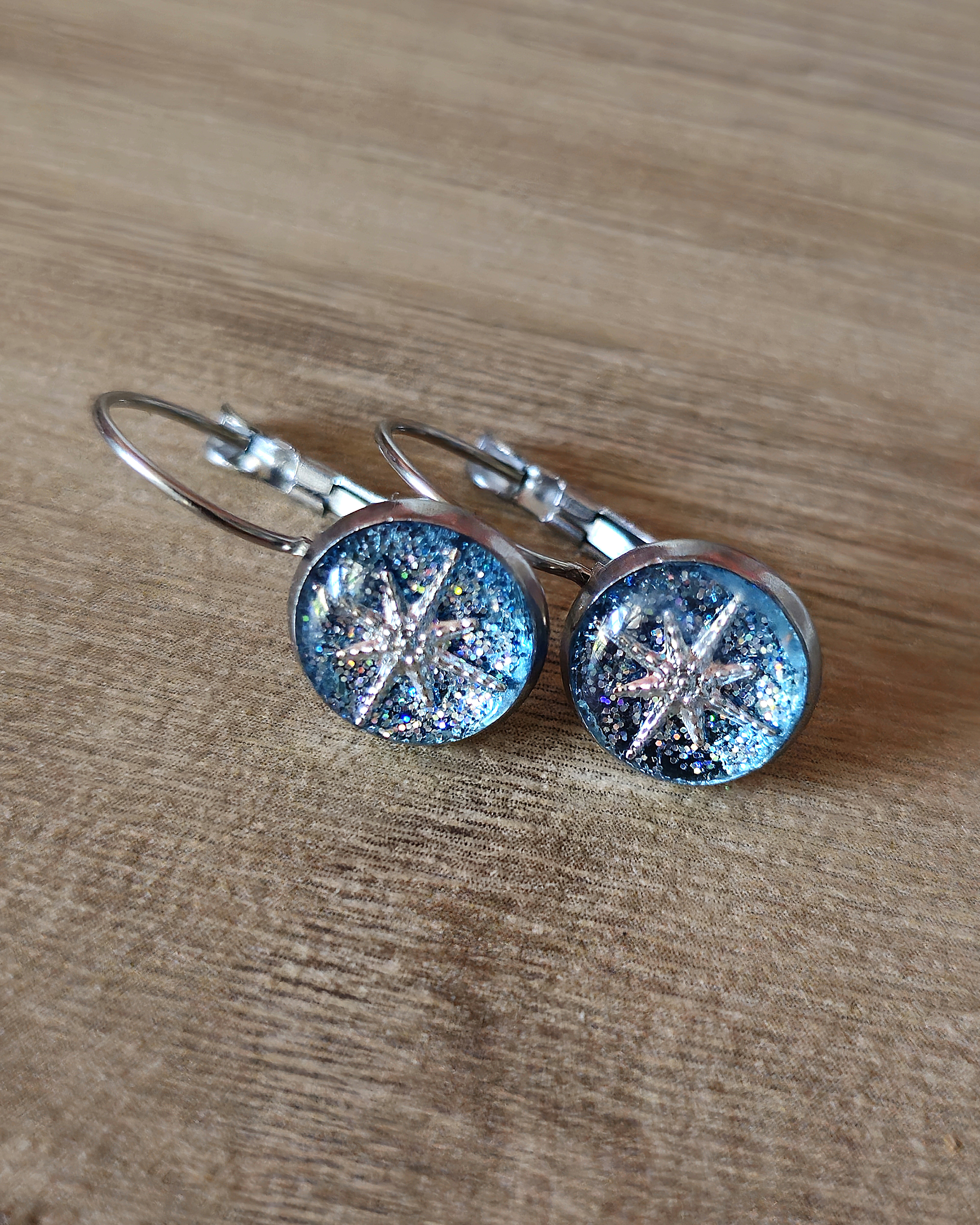 Boucles bleues "Flocon de neige"