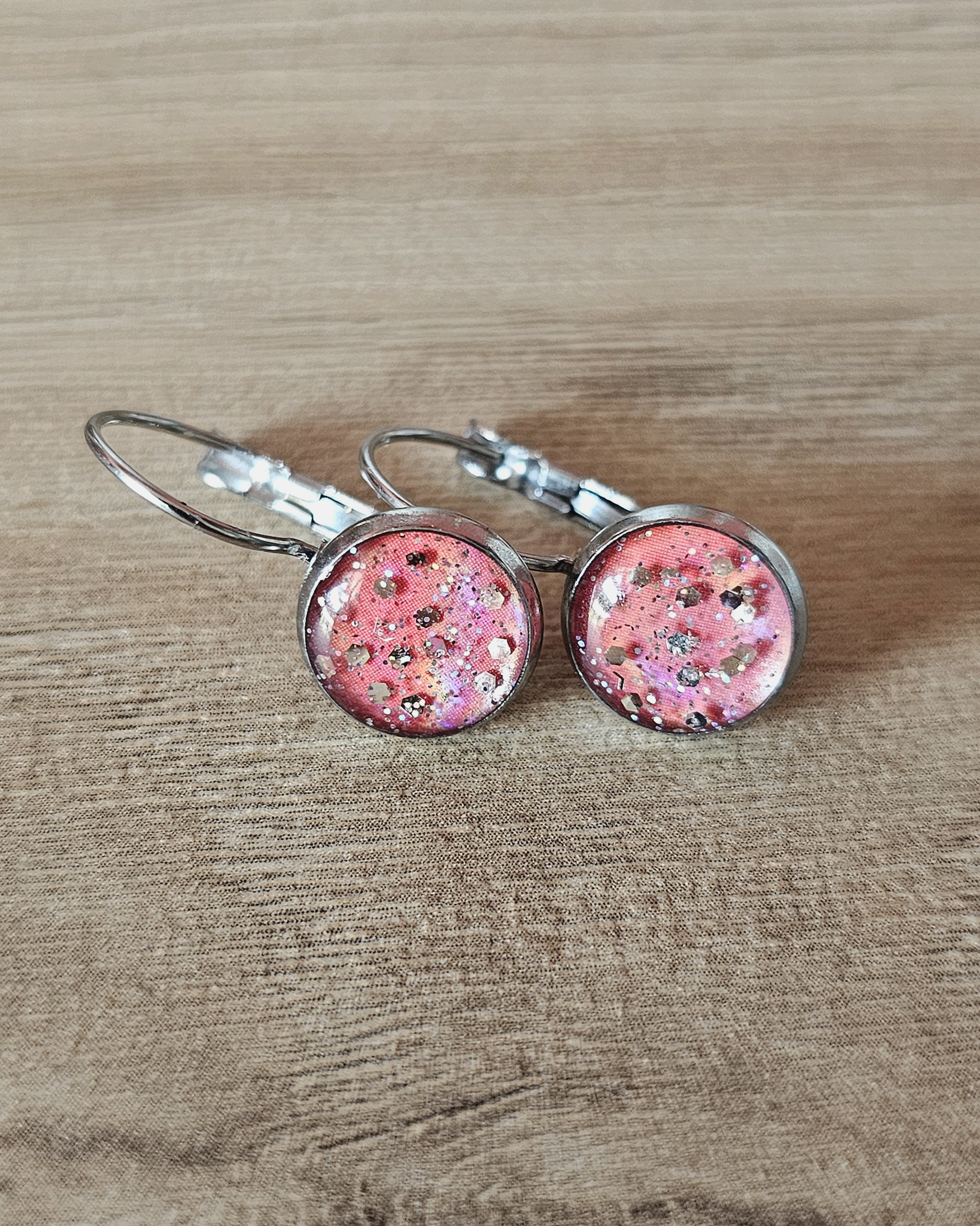 Boucles oranges "Strass"