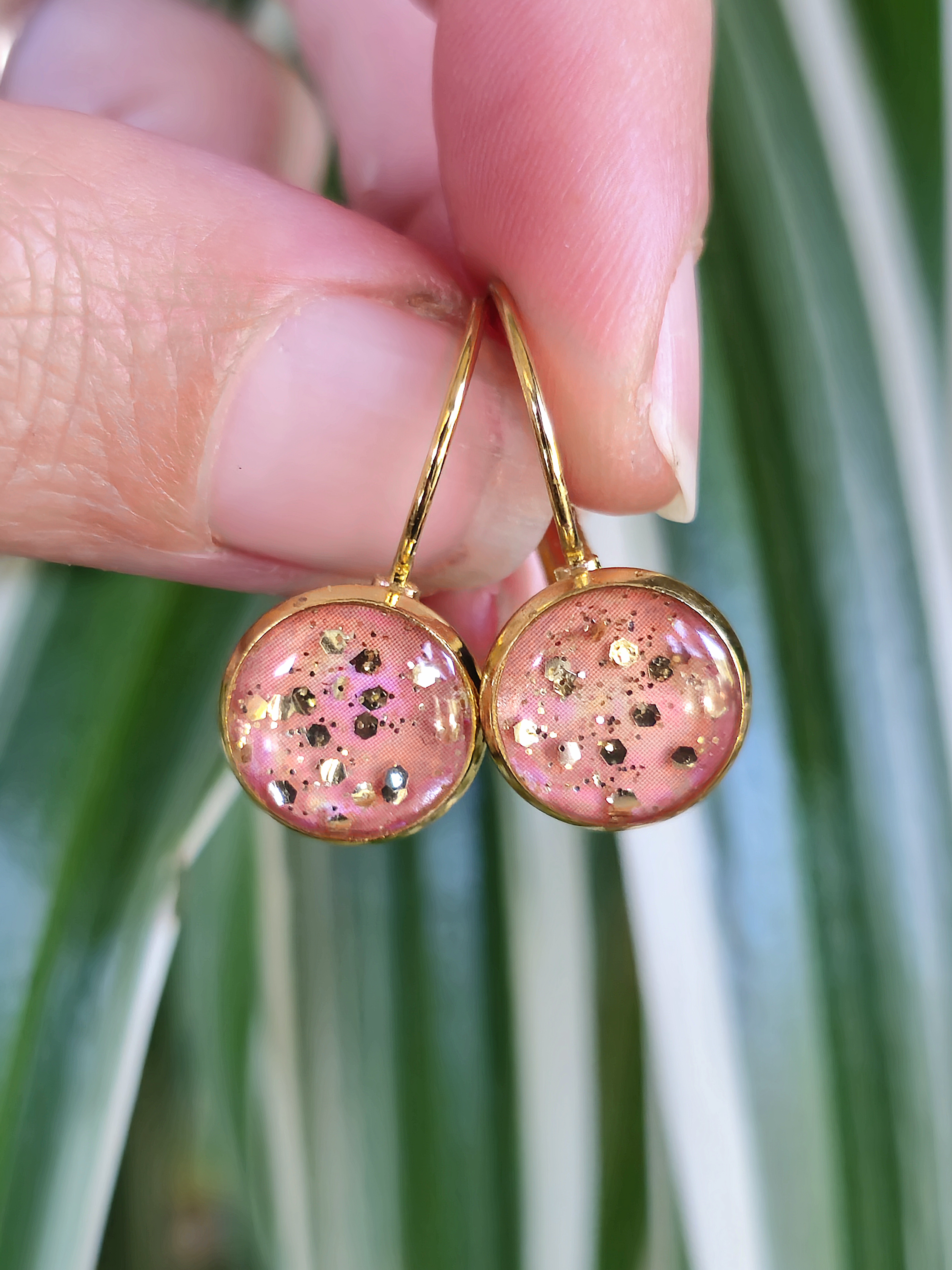 Boucles oranges "Strass"