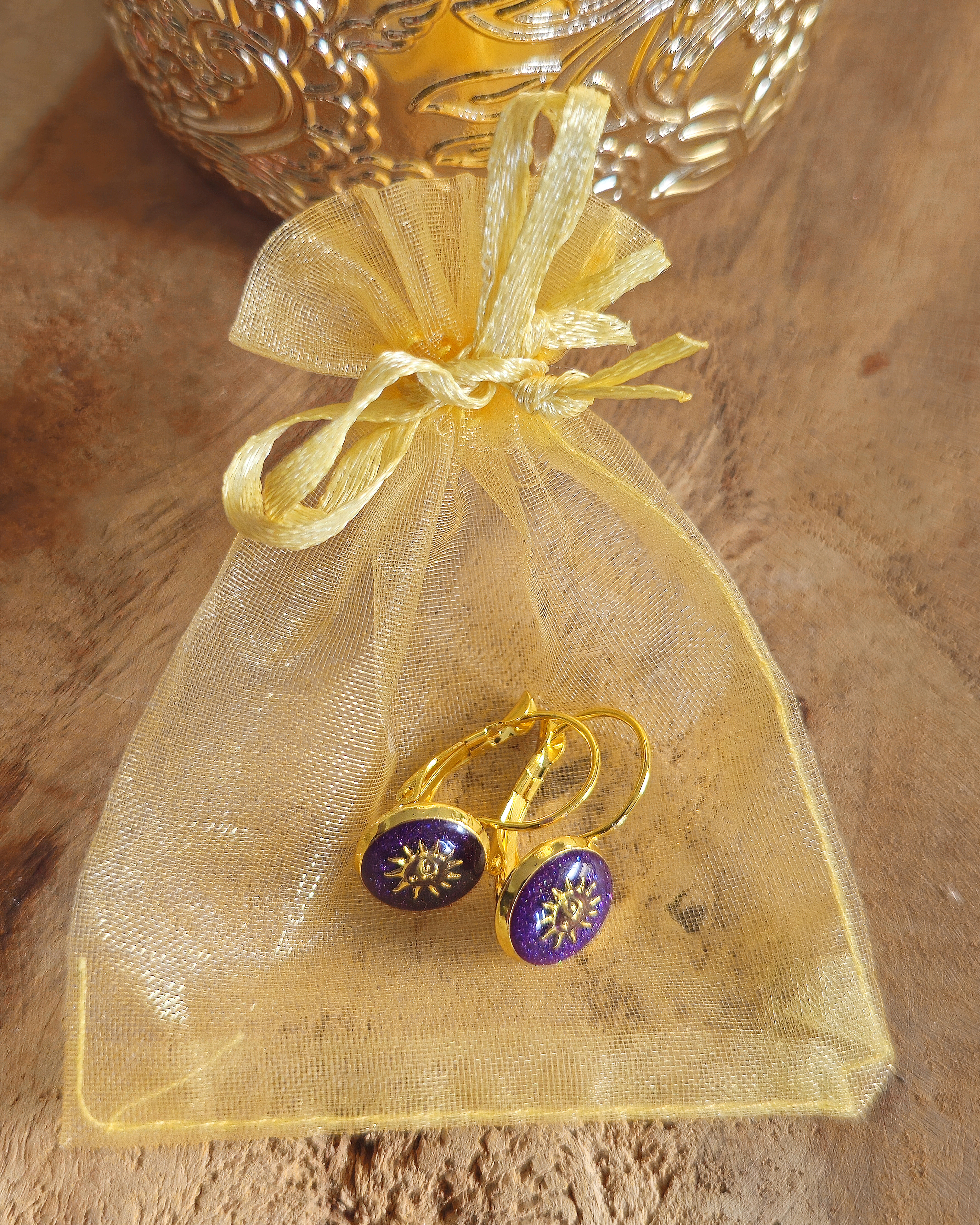 Boucles violettes "Soleil"