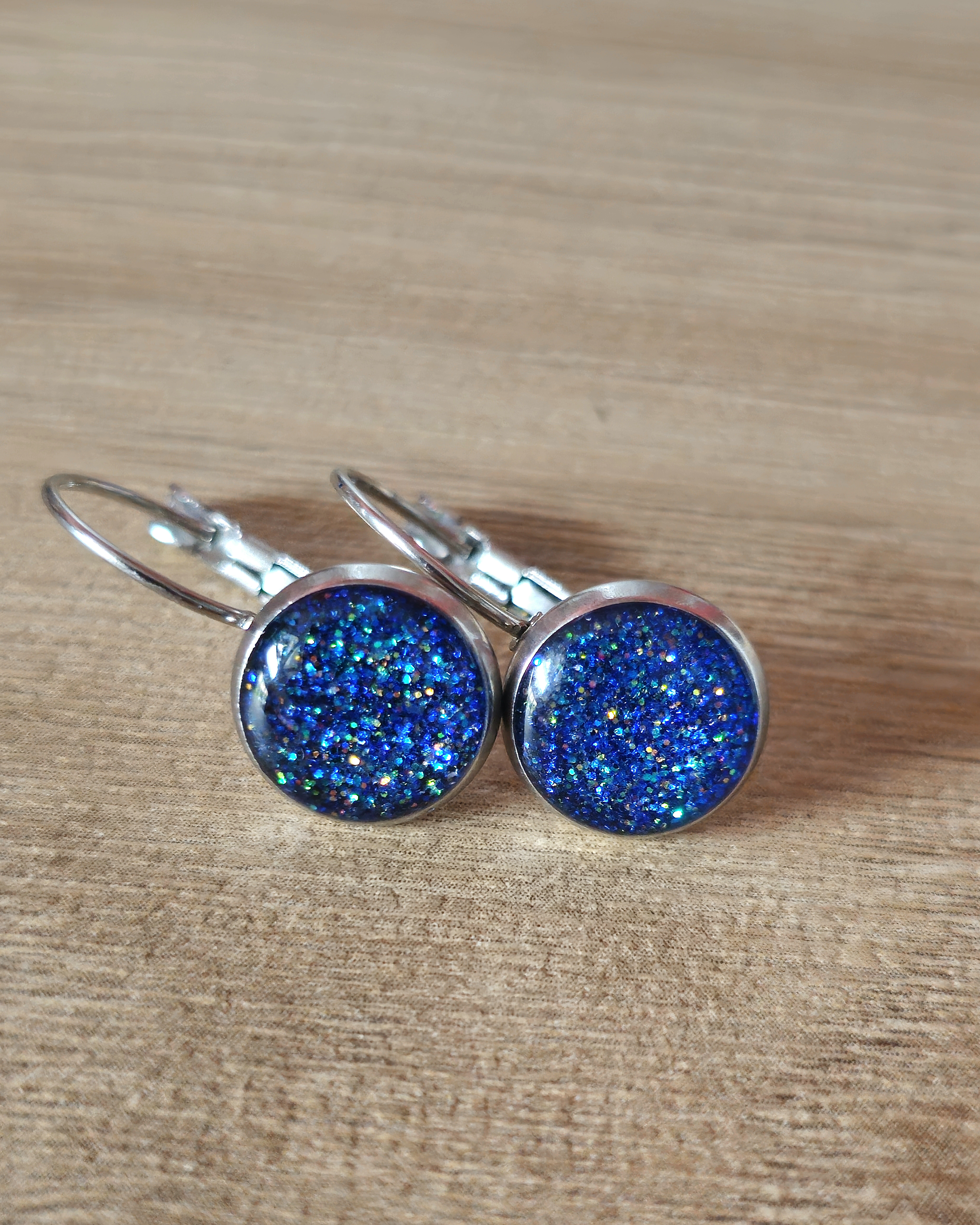 Boucles bleues "Paillettes"