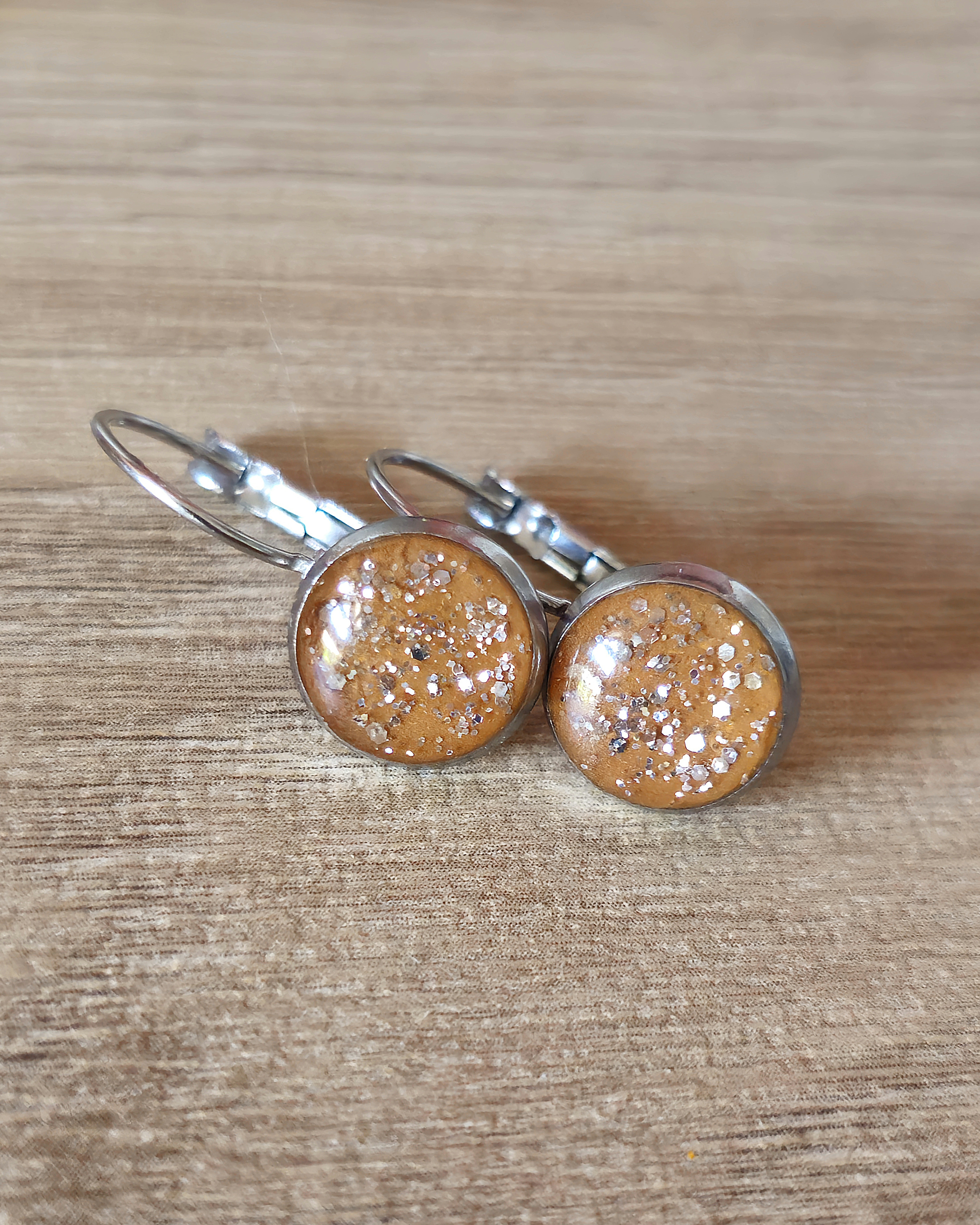 Boucles marrons "Strass"