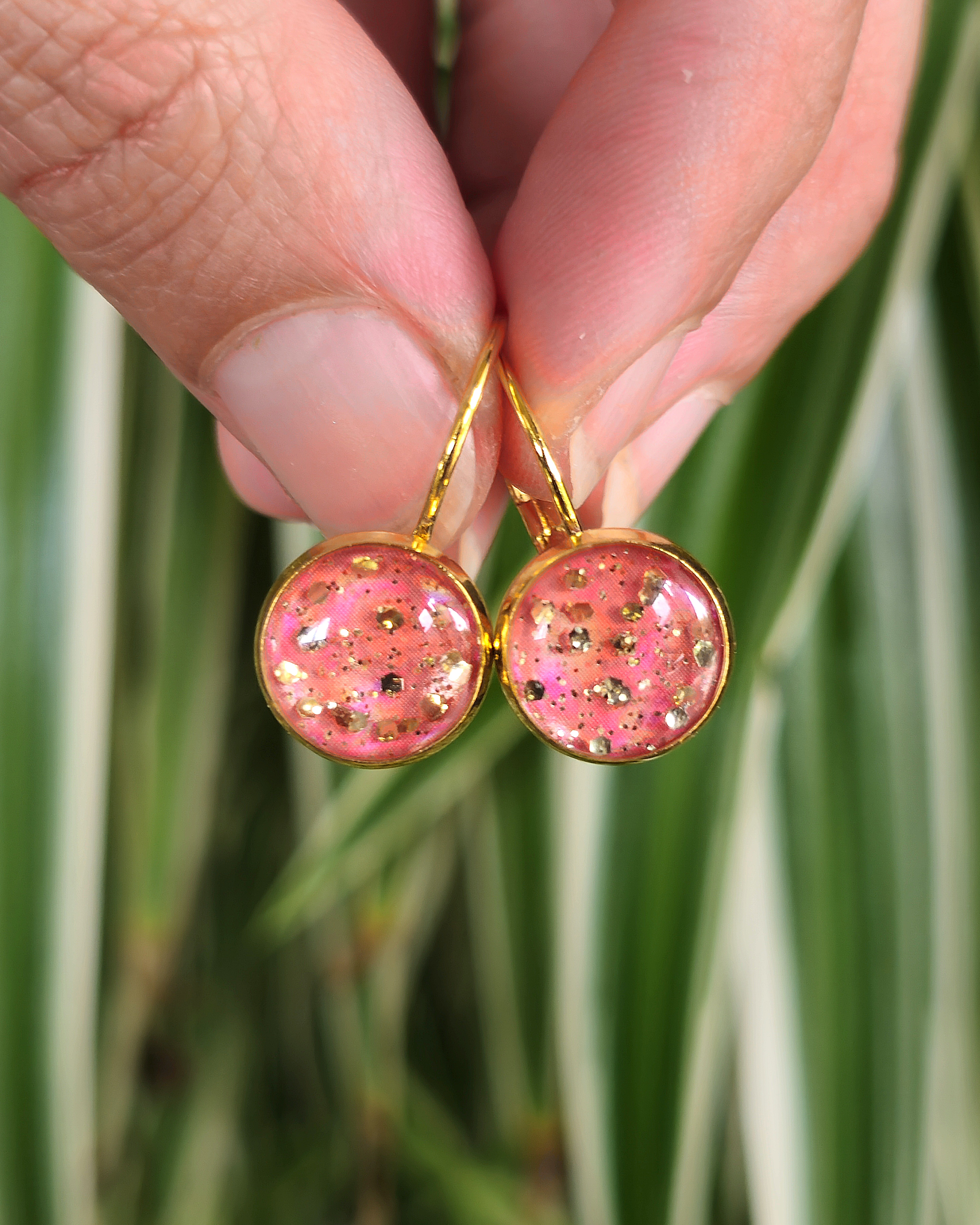 Boucles oranges "Strass"