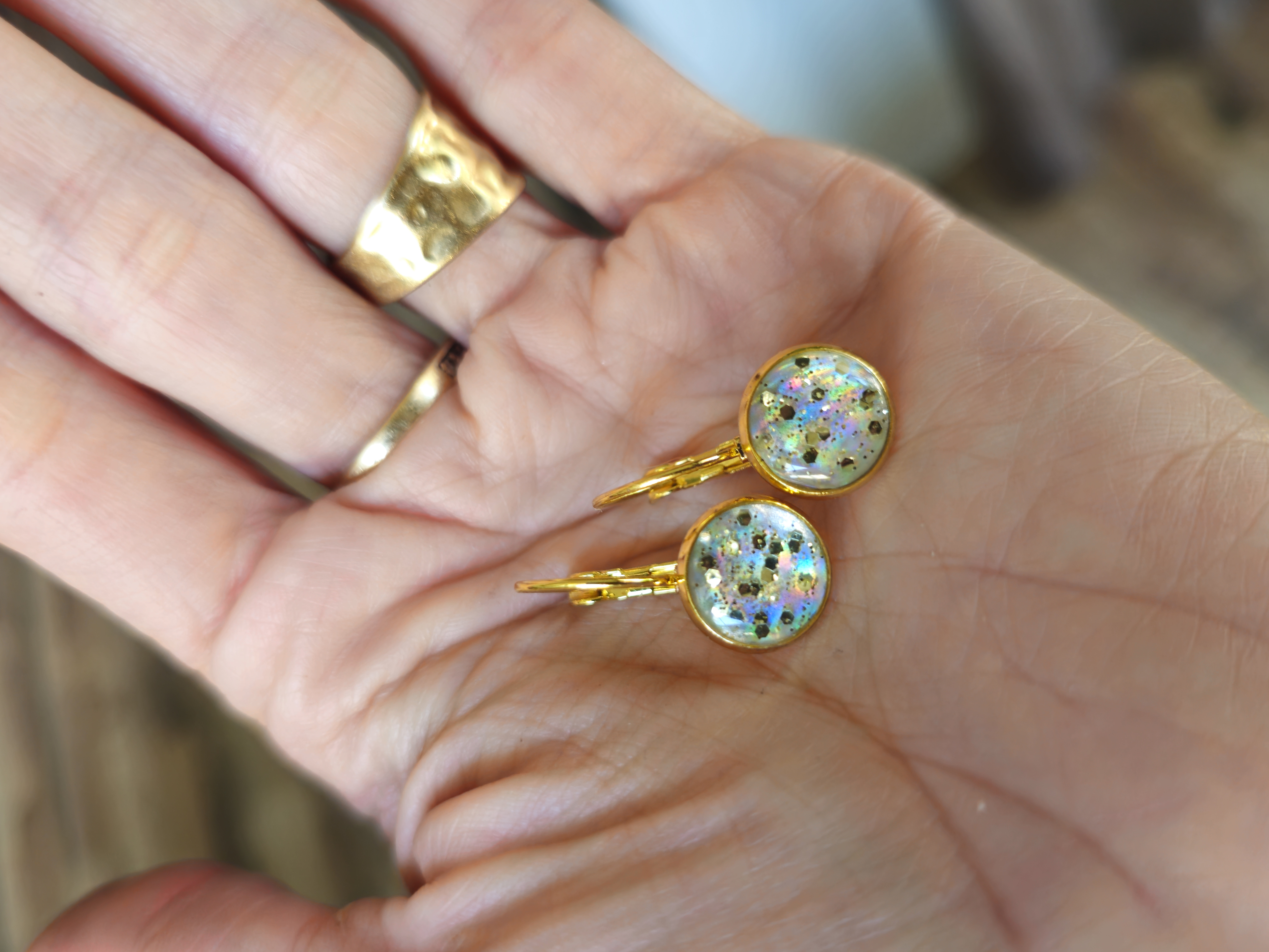 Boucles blanches holographiques 