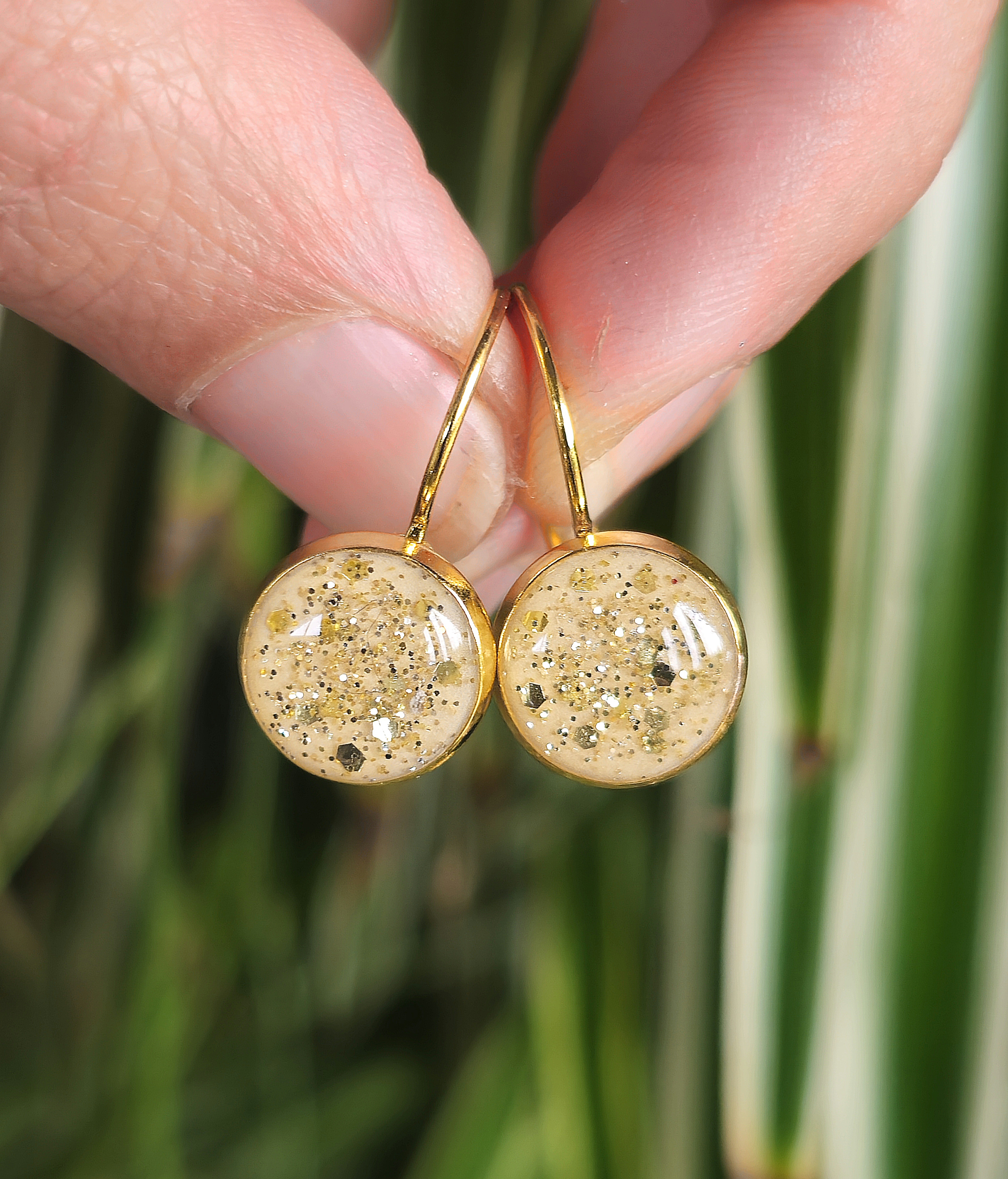 Boucles beiges "Strass"