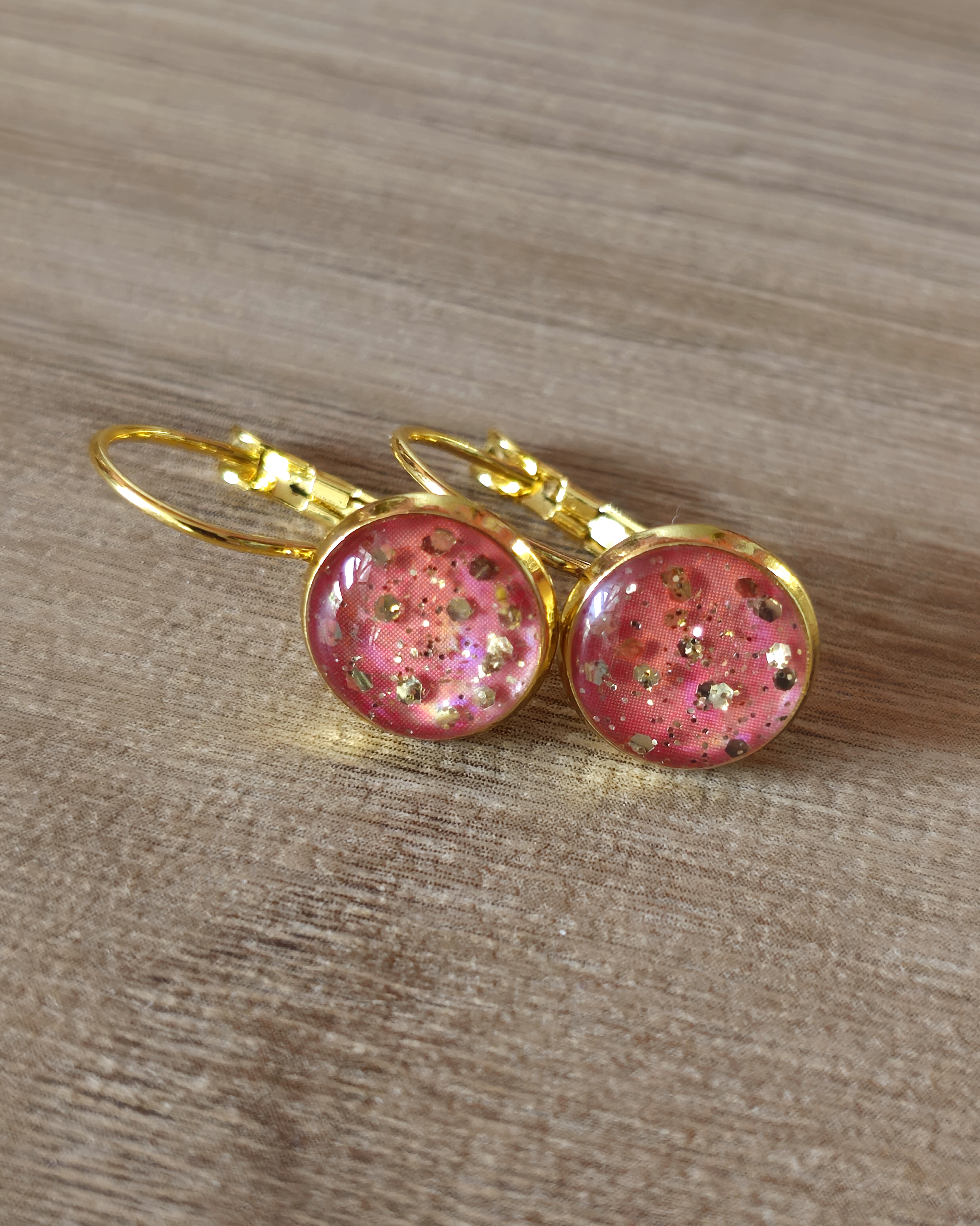 Boucles oranges "Strass"