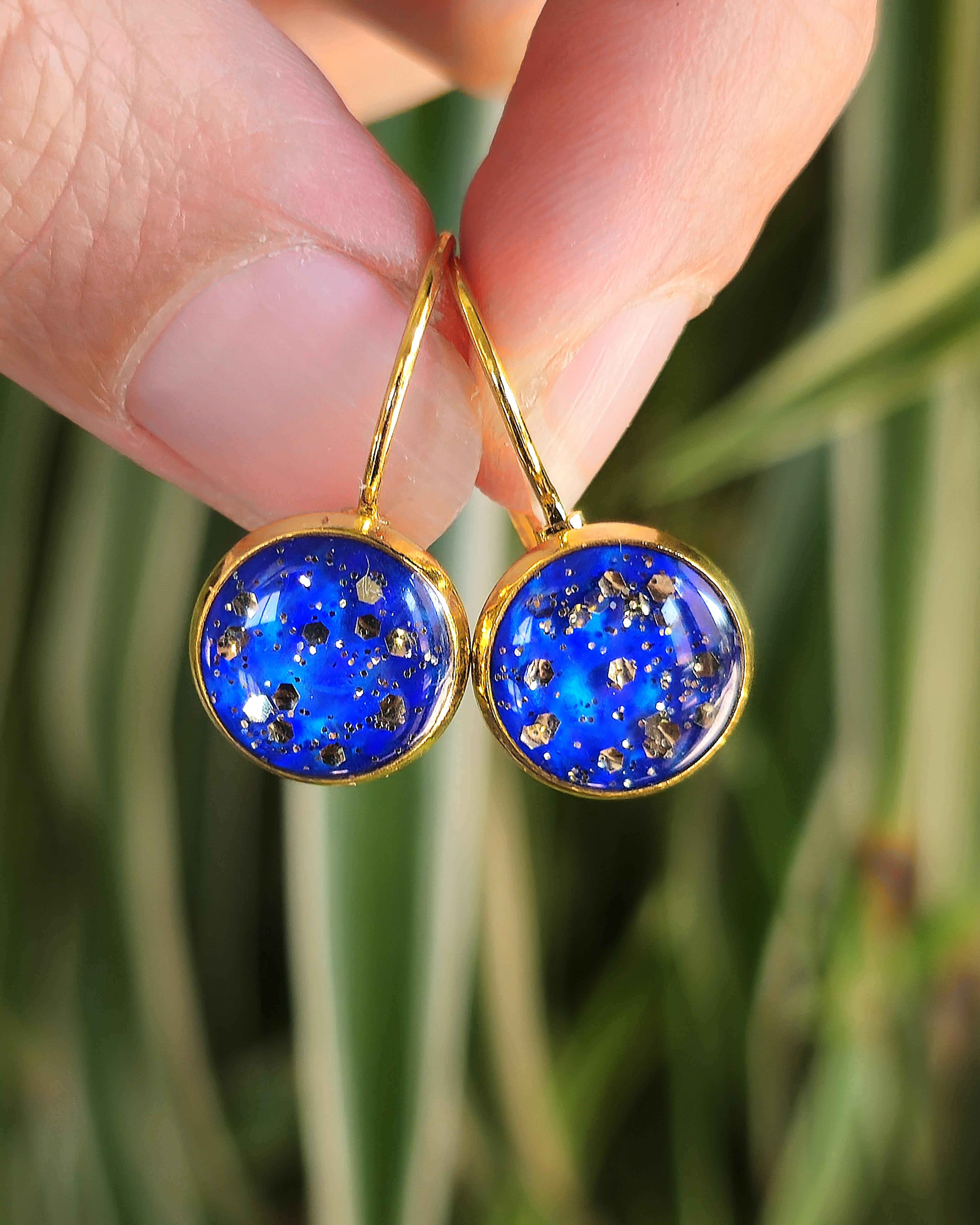 Boucles bleues "Strass"