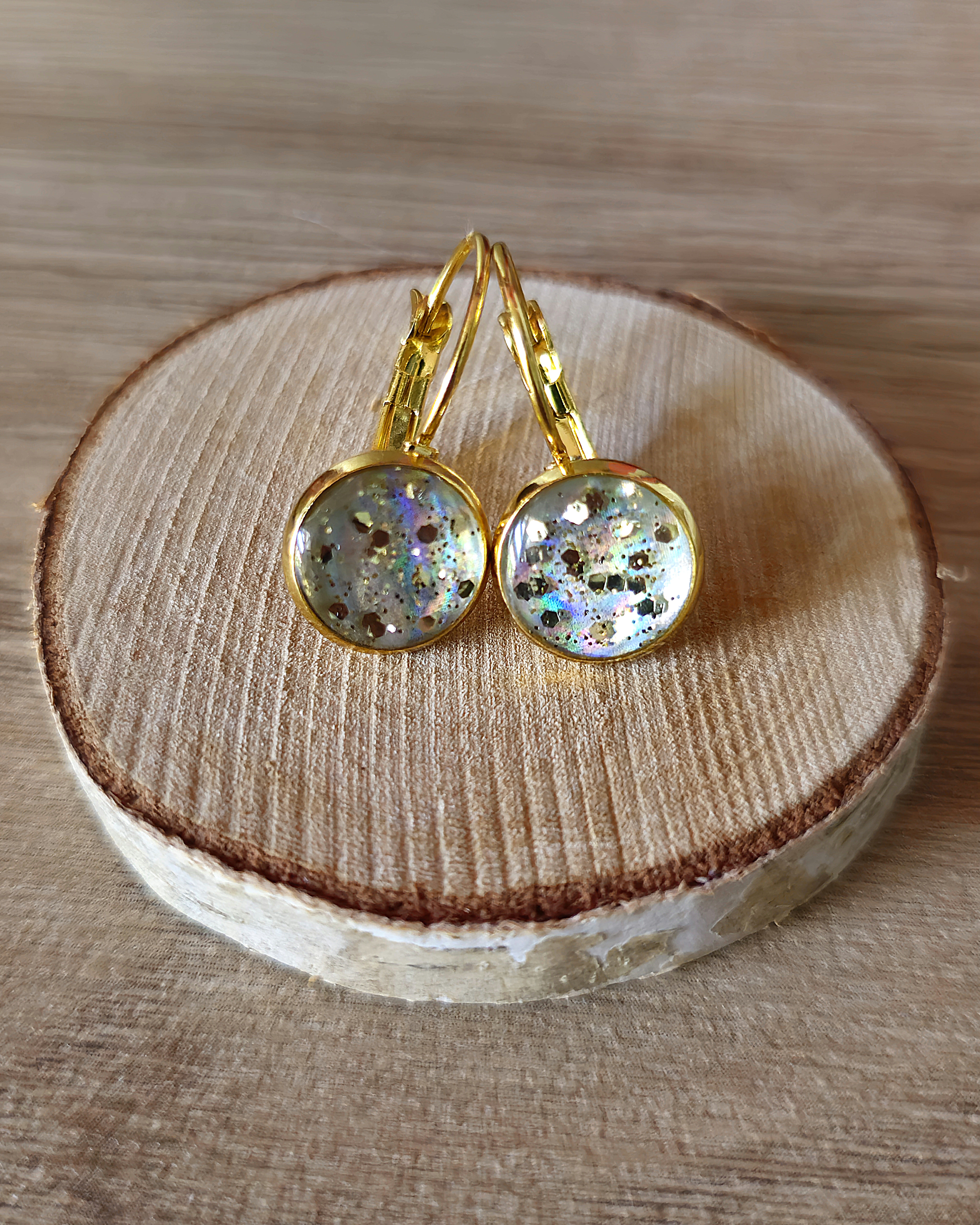 Boucles blanches holographiques 