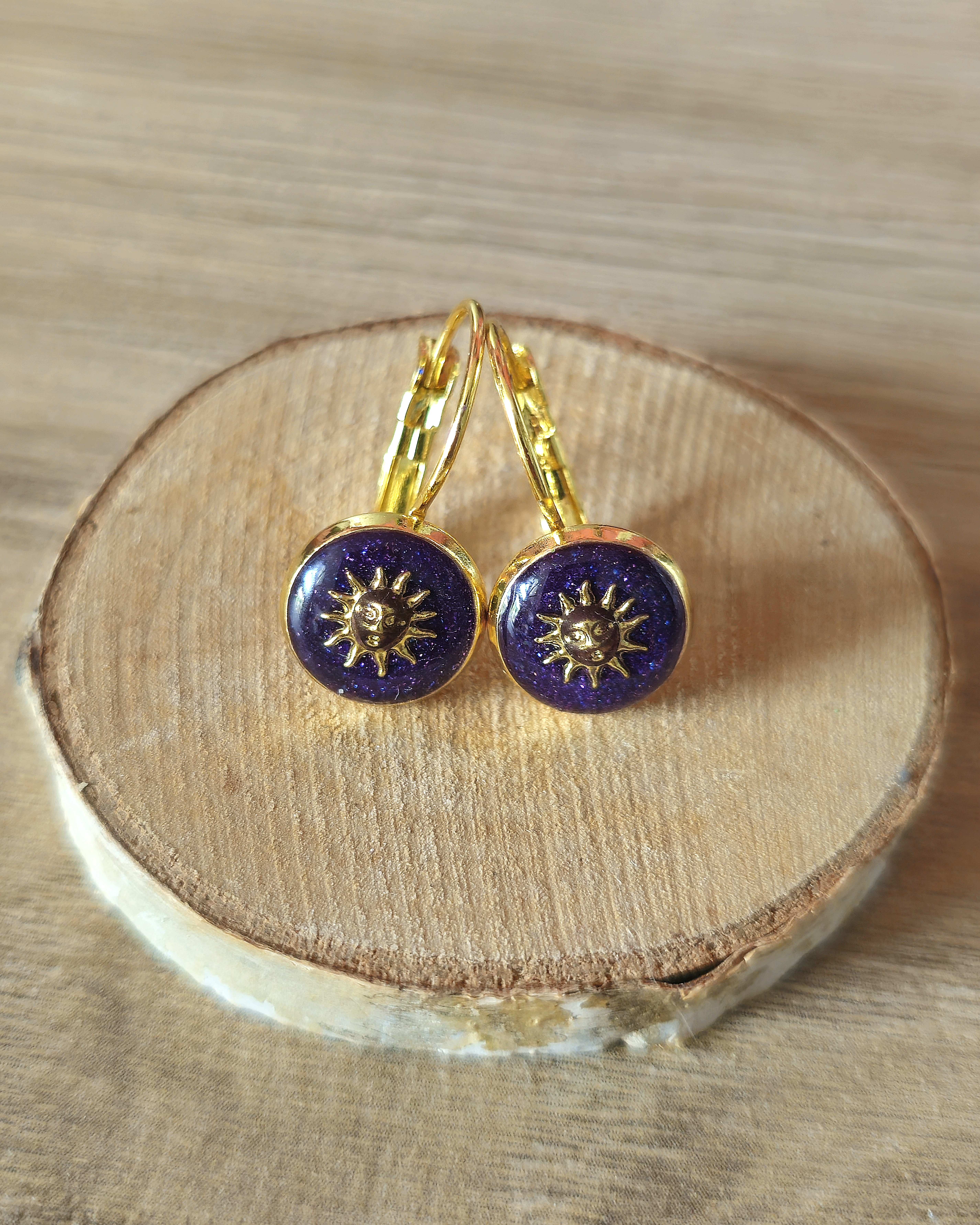 Boucles violettes "Soleil"