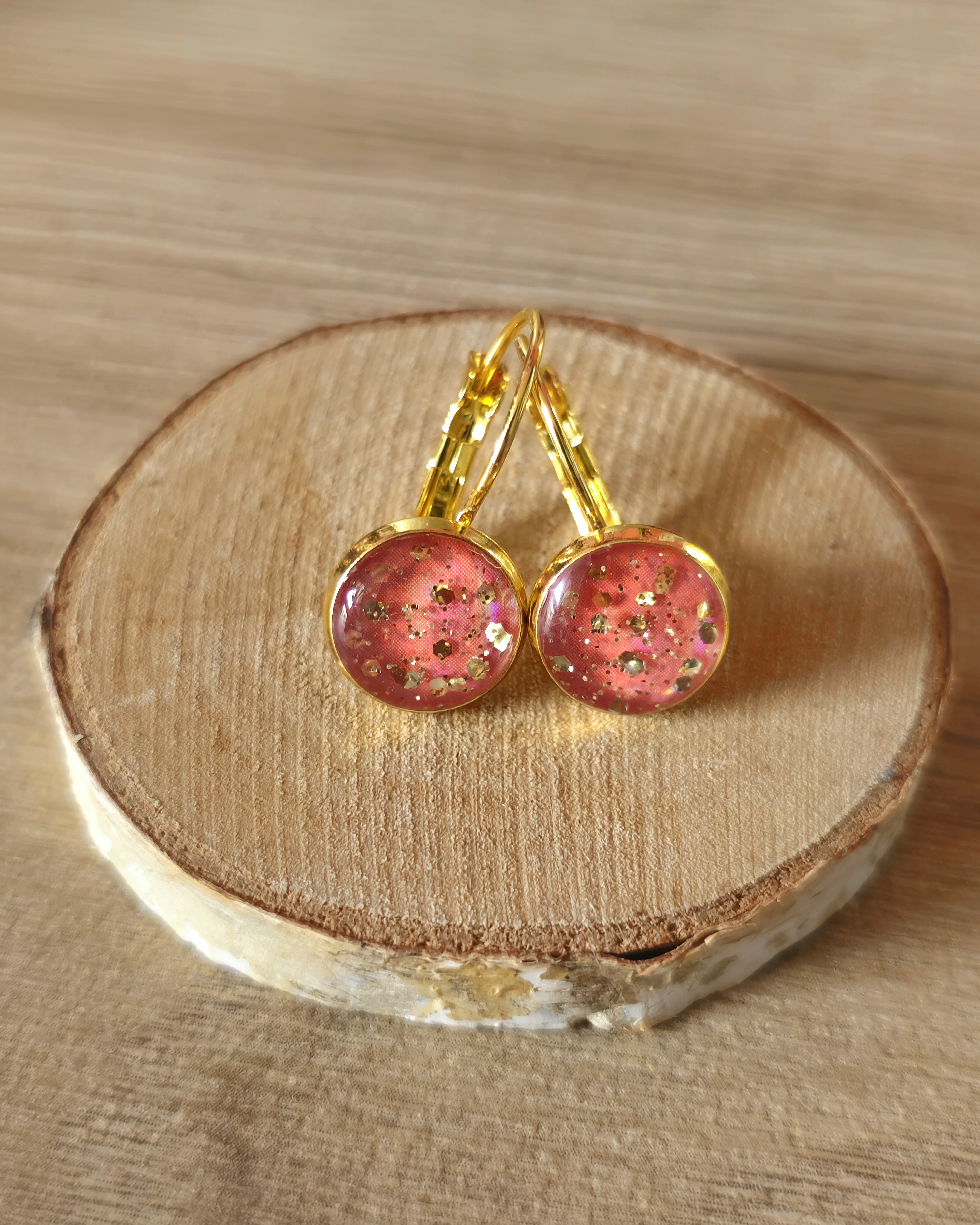 Boucles oranges "Strass"