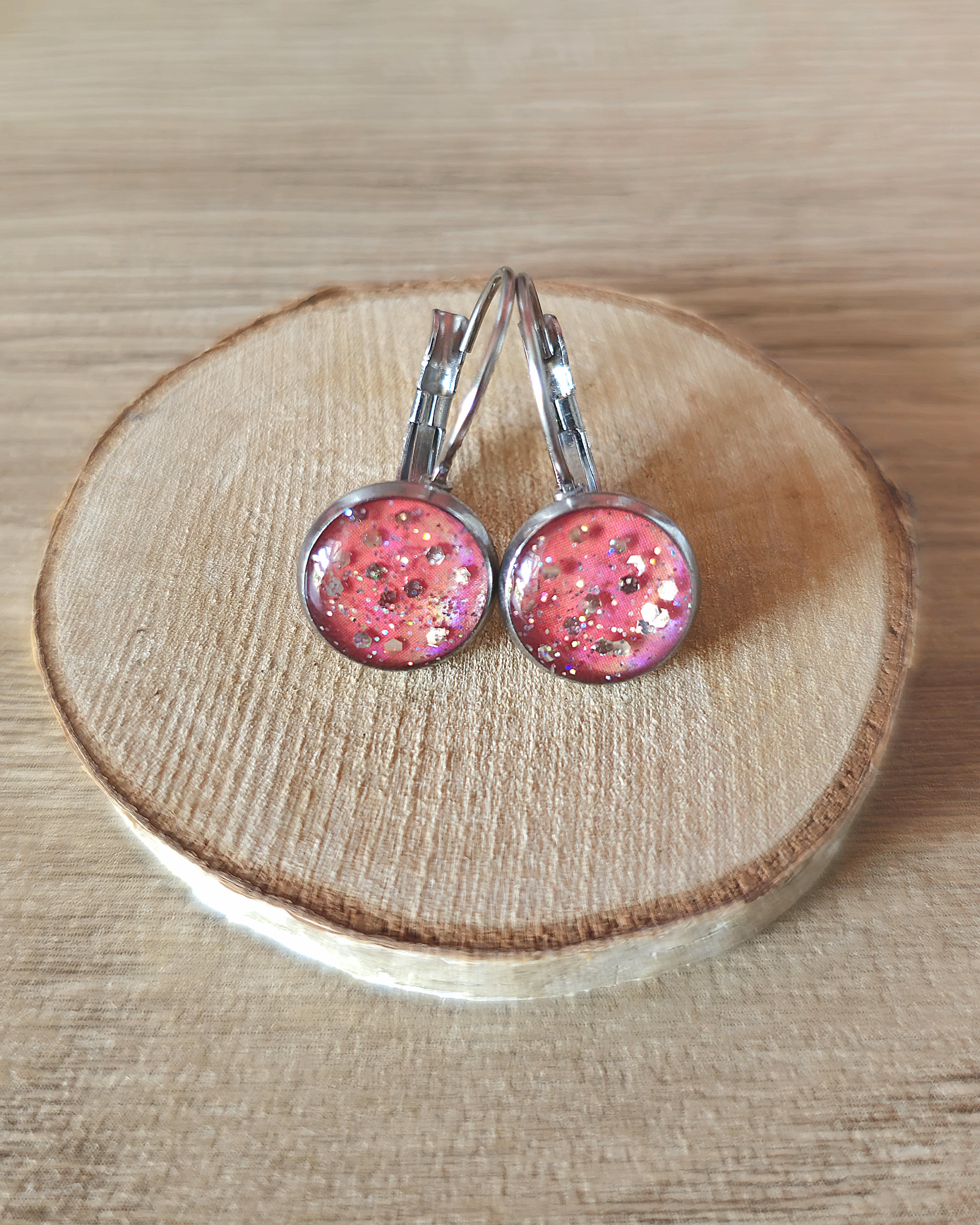 Boucles oranges "Strass"