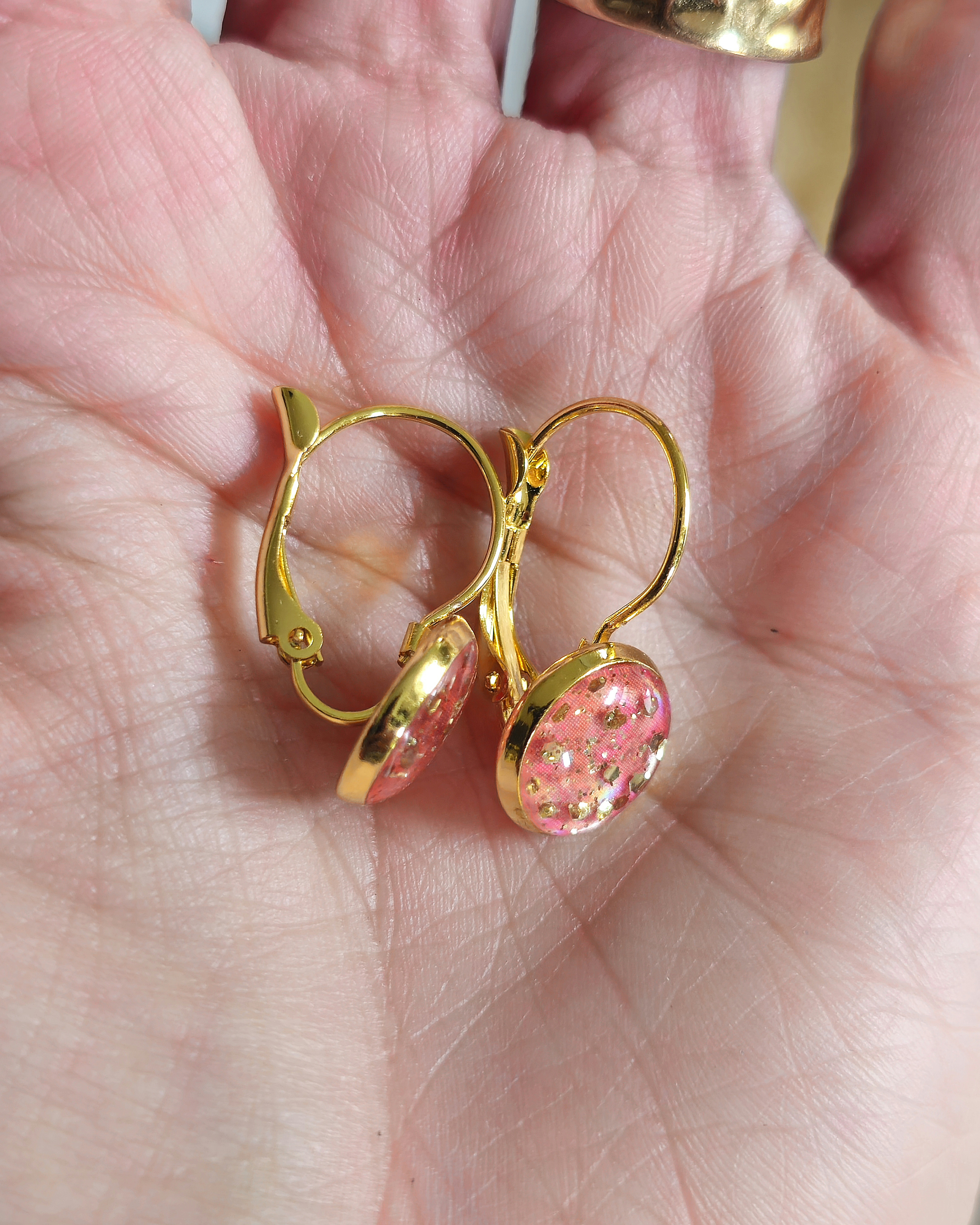 Boucles oranges "Strass"