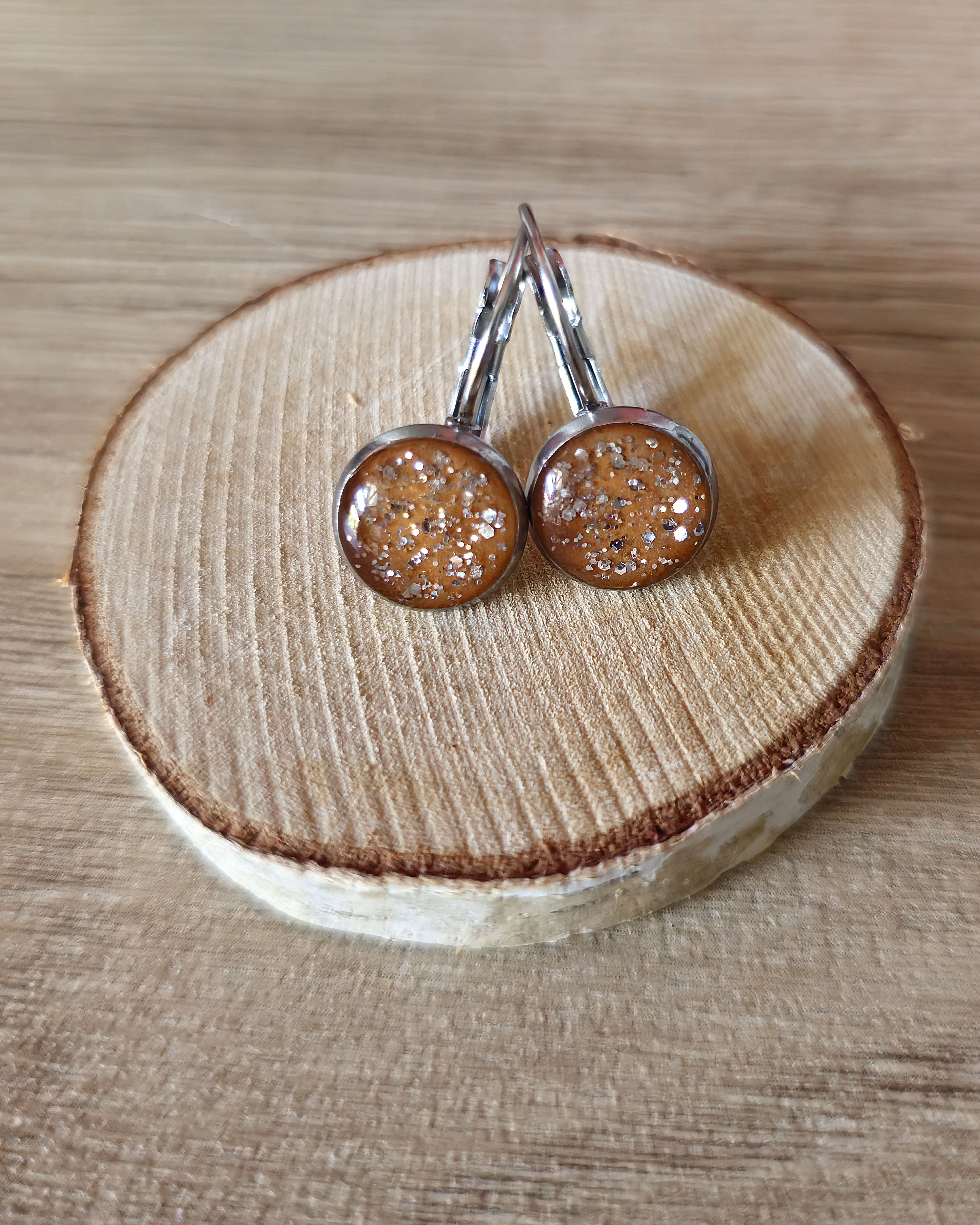 Boucles marrons "Strass"
