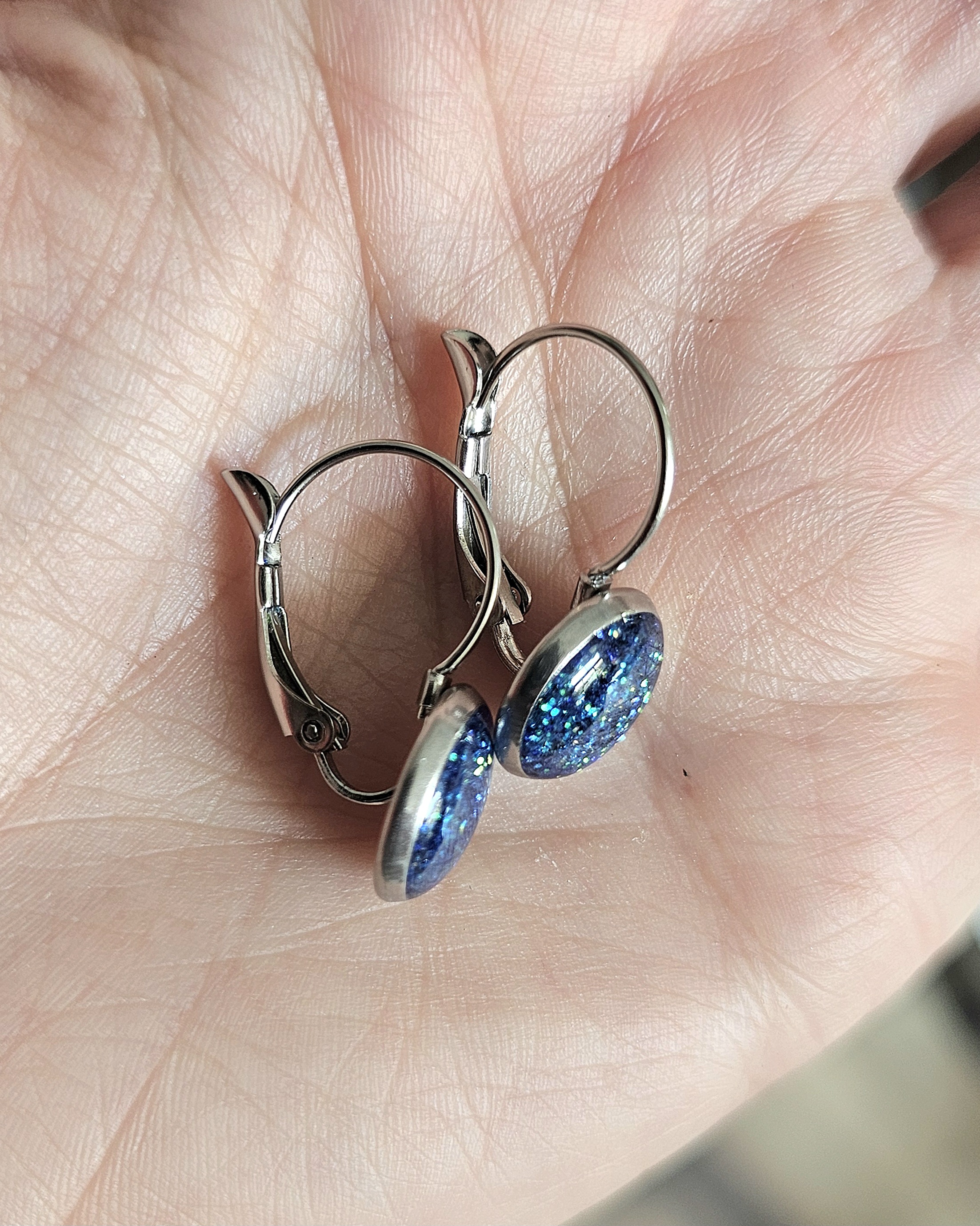 Boucles bleues "Paillettes"