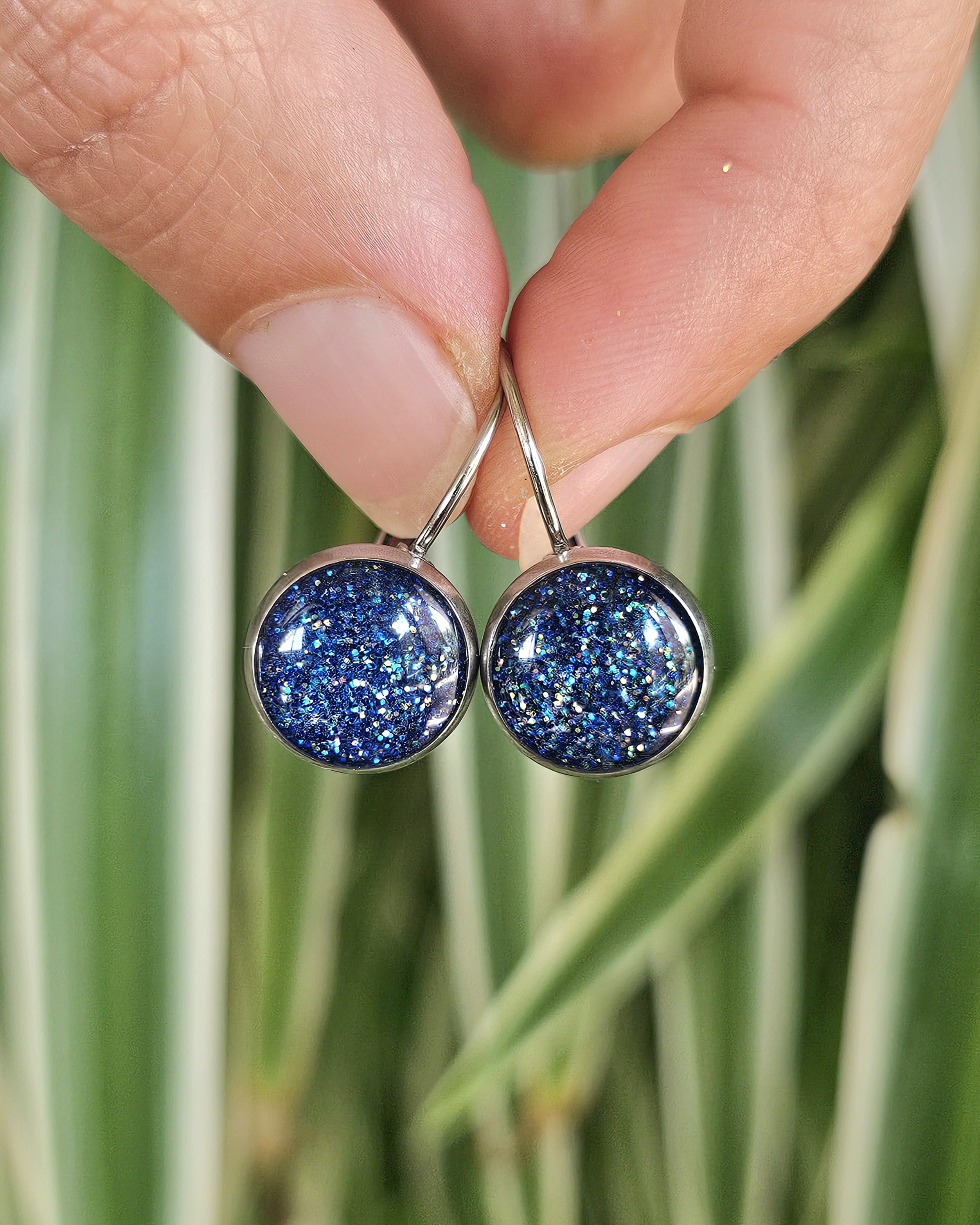 Boucles bleues "Paillettes"