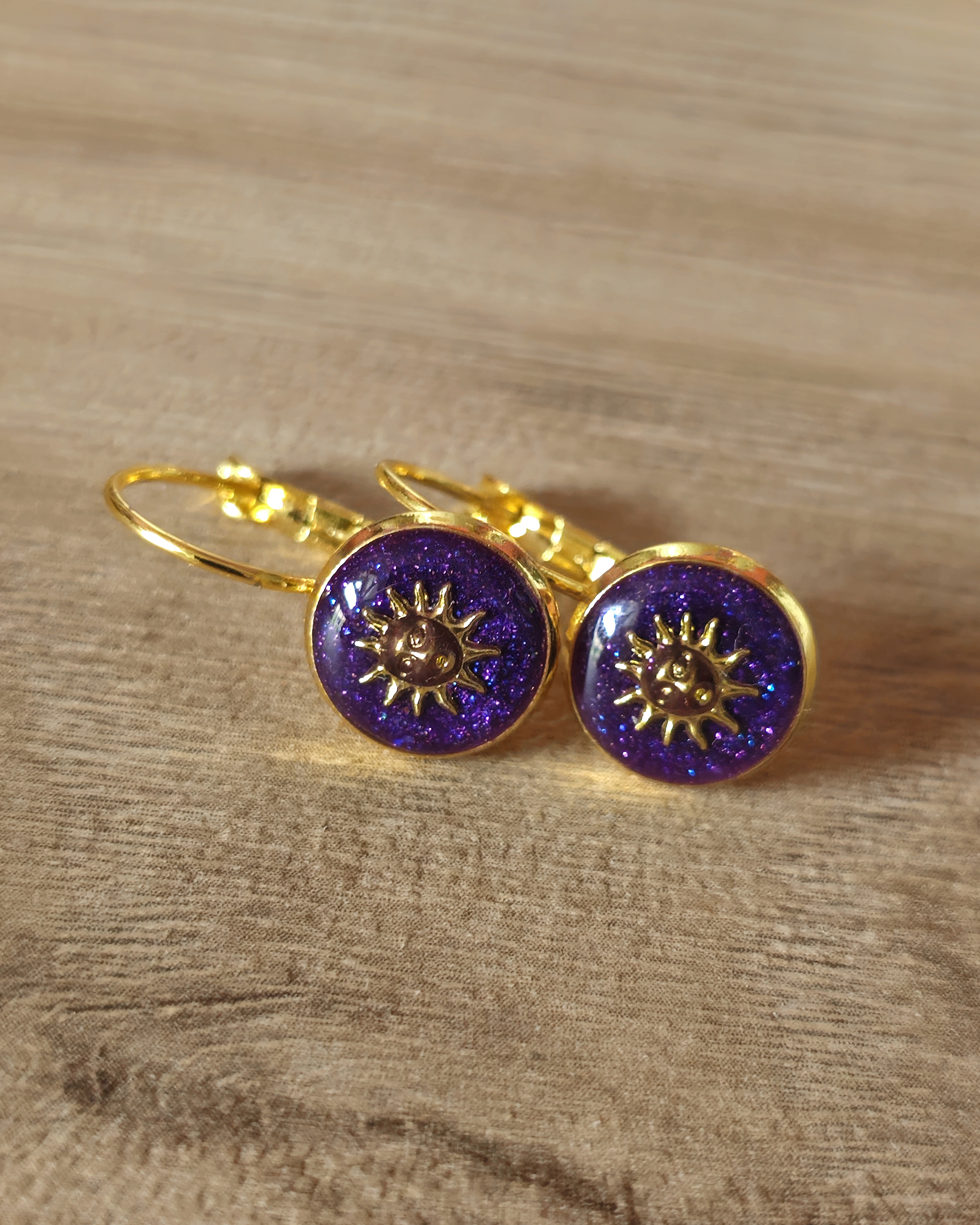 Boucles violettes "Soleil"