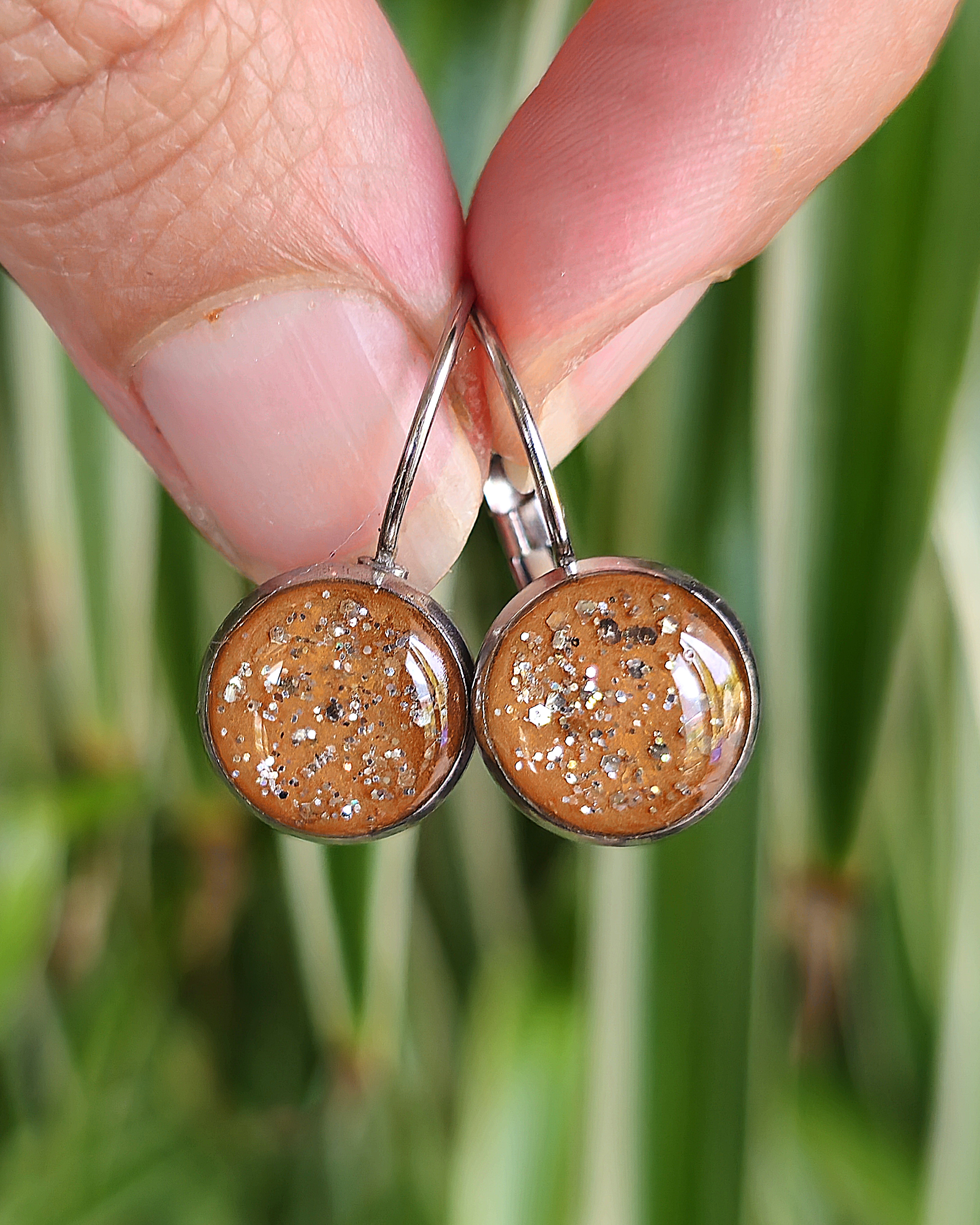 Boucles marrons "Strass"