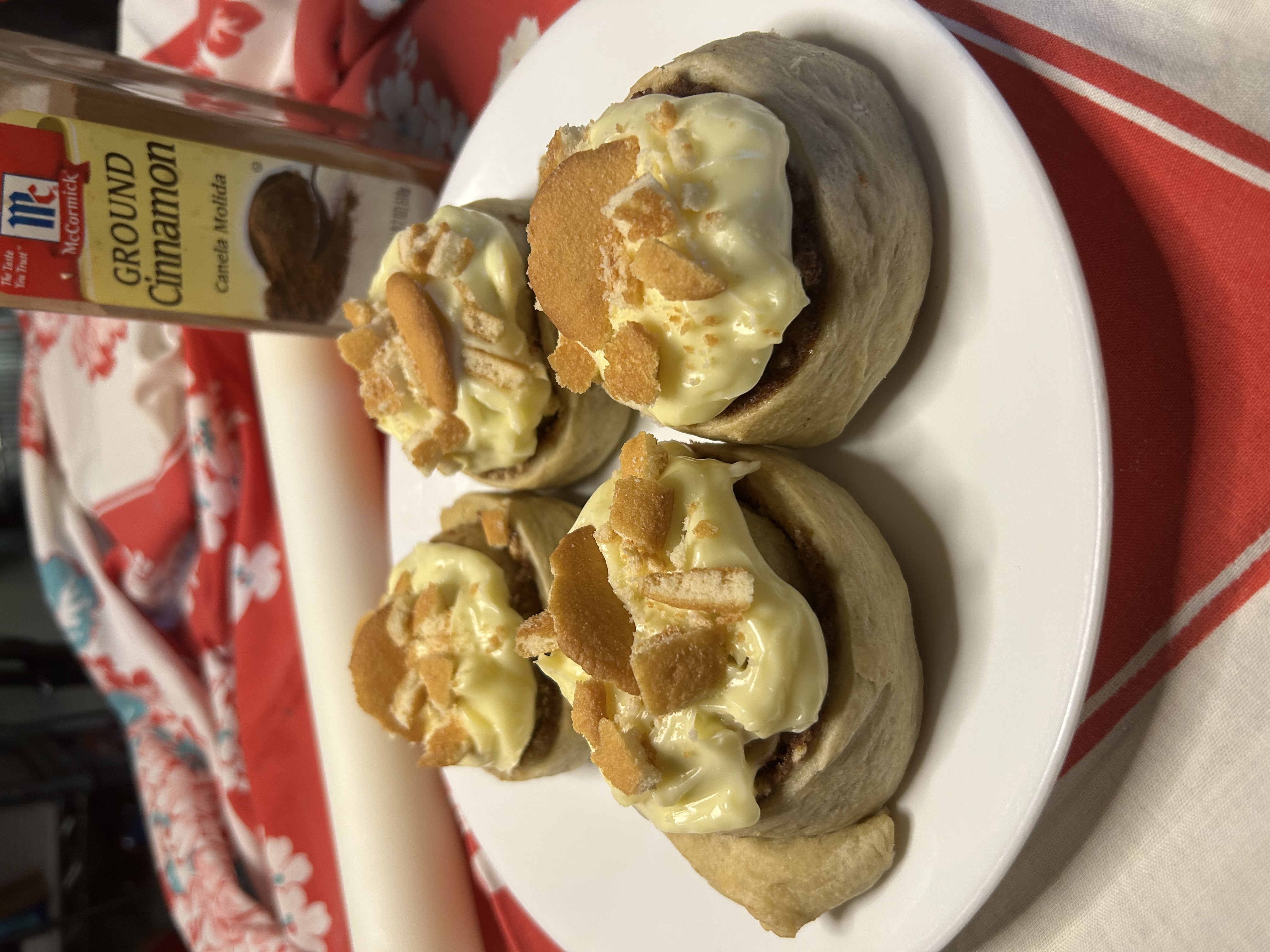 Banana Pudding Cinnamon Rolls