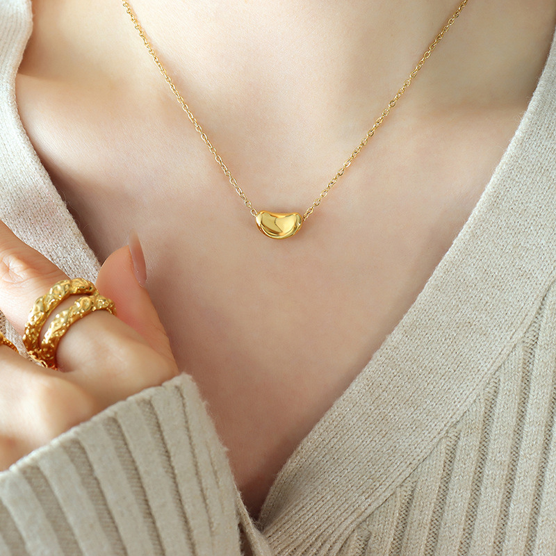 Minimalist Lucky Gold Bean Necklace