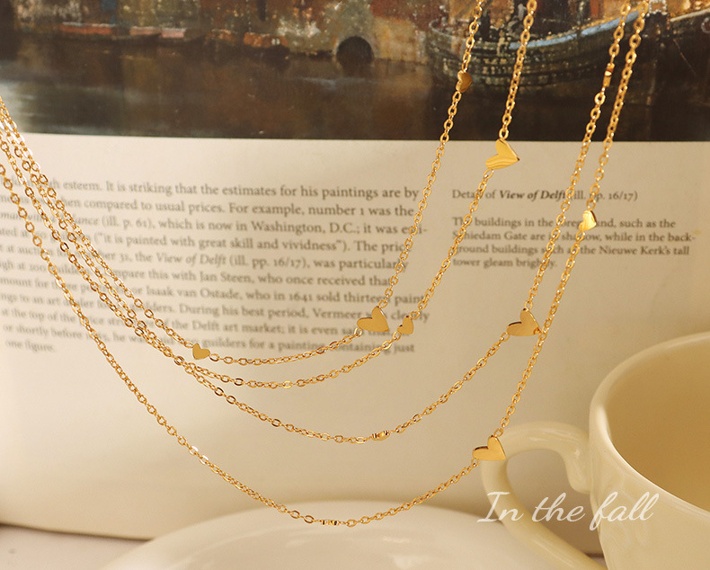 Stainless Steel 18k Gold-plated Heart Necklace