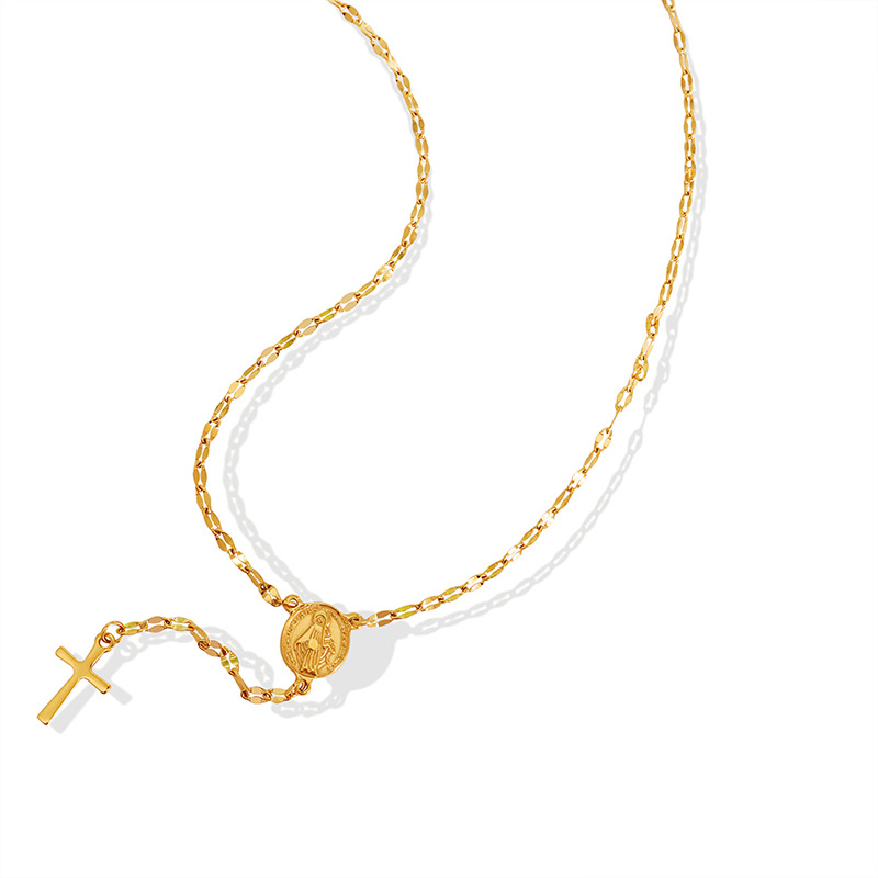 Portrait Cross Pendant Necklace