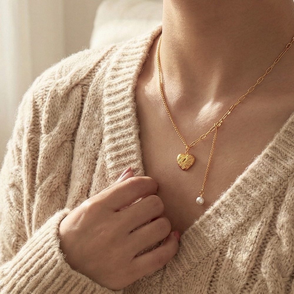Heart Pendant Stainless Steel Necklace