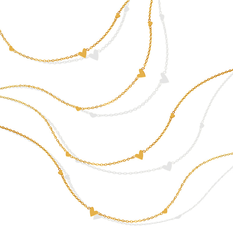 Stainless Steel 18k Gold-plated Heart Necklace