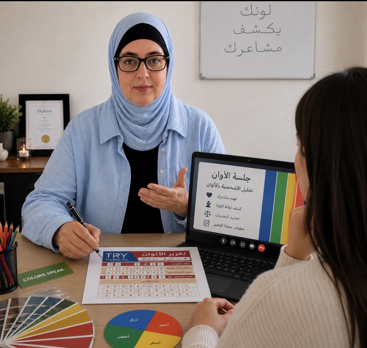 جلسة تحليل بالألوان
