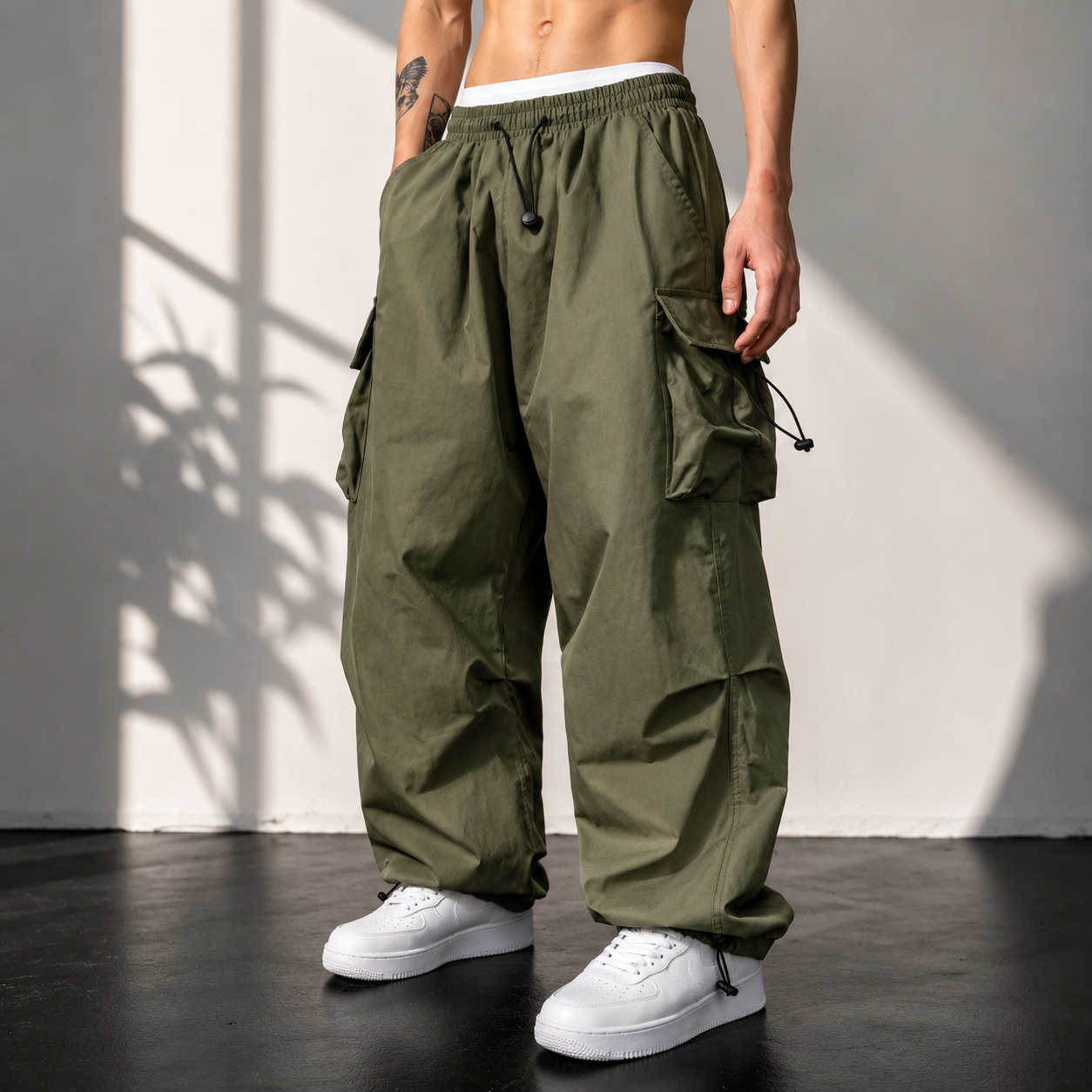 Celana Cargo Pants Serut Wanita Polos Basic Ootd Korean Style Premium