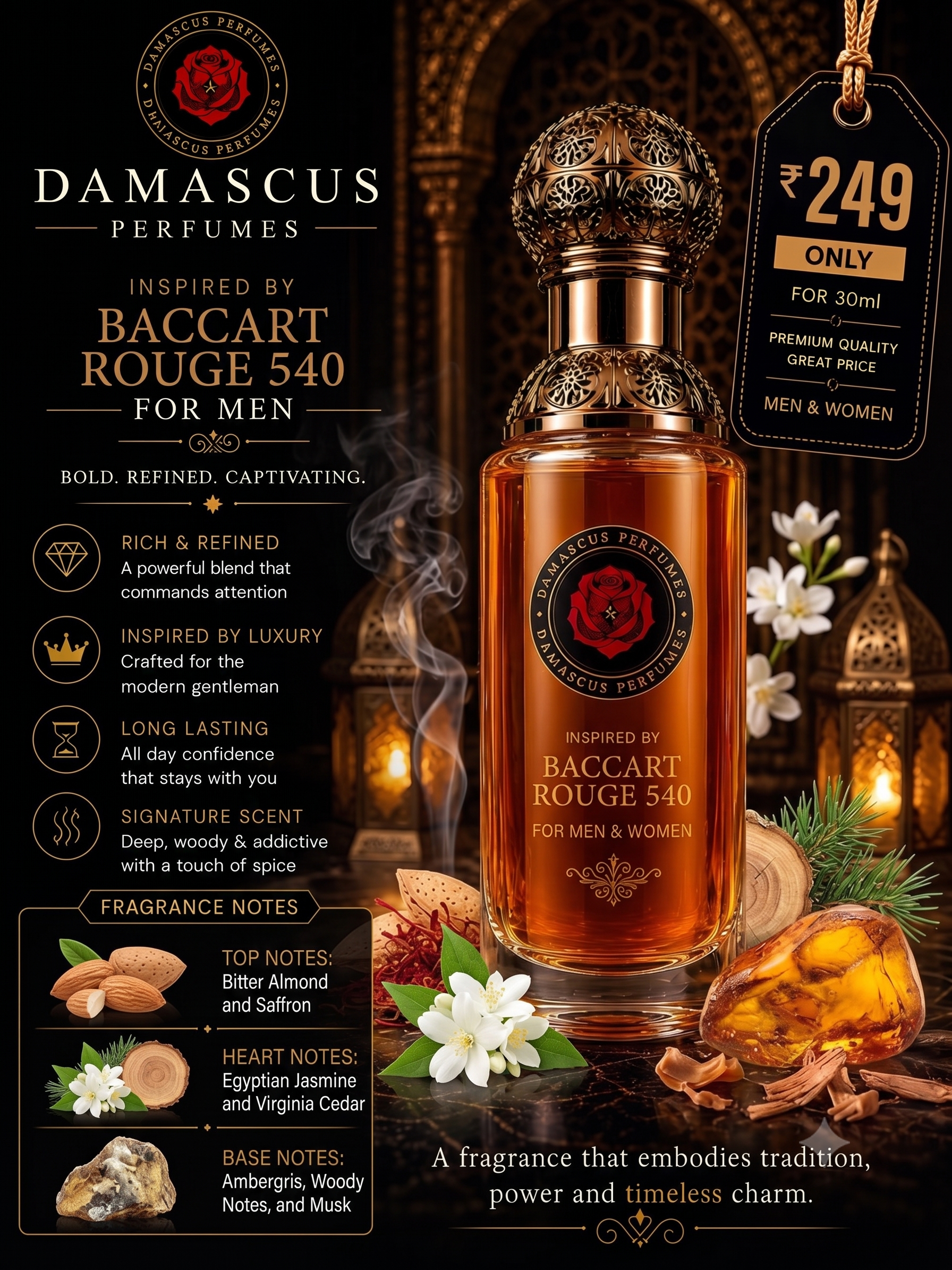 Baccarat Rouge 540 Inspired Perfume for Men