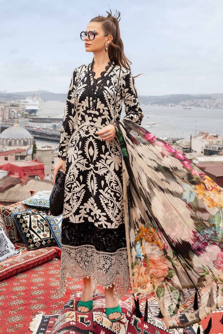 3PC MARIA.B BLACK DIGITAL PRINTED PREMIUM LAWN COLLECTION 