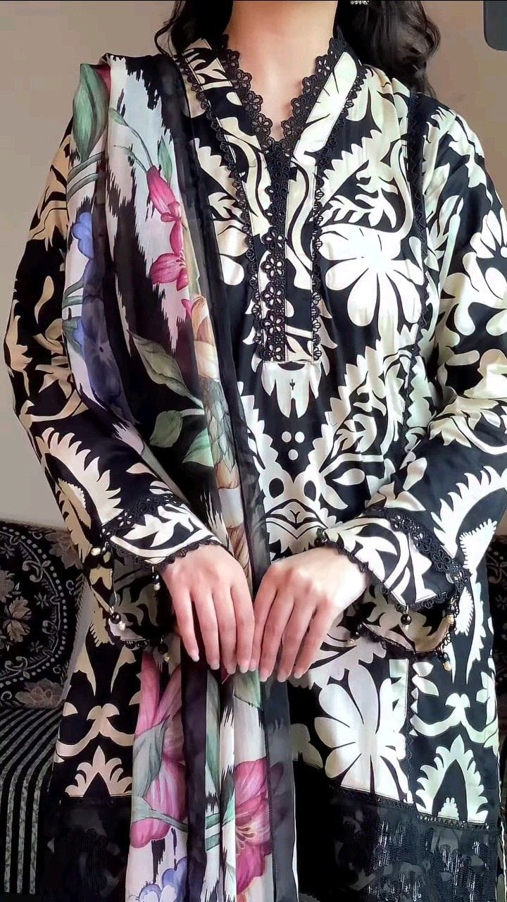 3PC MARIA.B BLACK DIGITAL PRINTED PREMIUM LAWN COLLECTION 