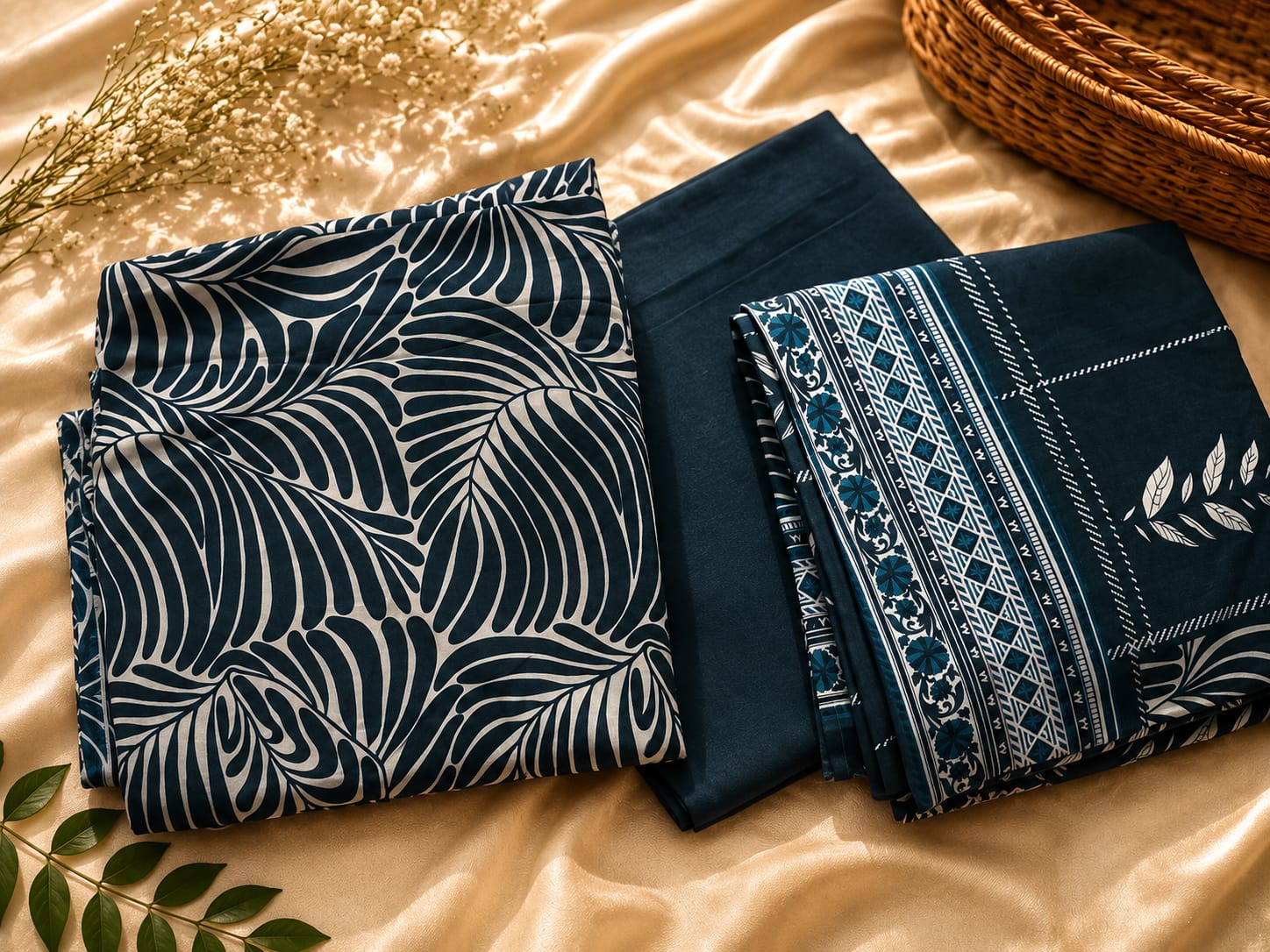 3PC ALKARAM C--GREEN DIGITAL PRINTED PREMIUM LAWN COLLECTION