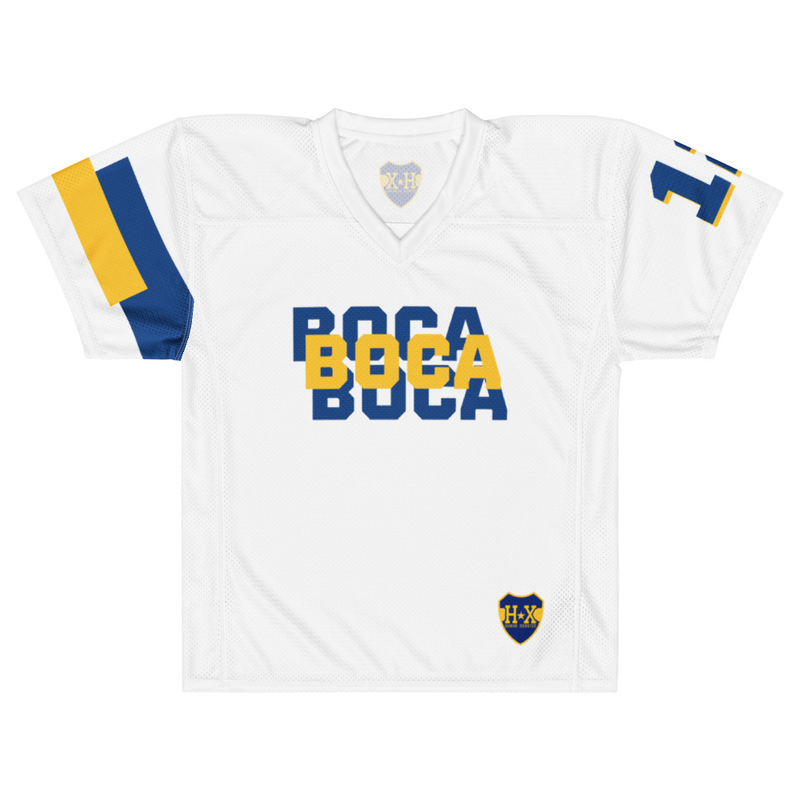 Camiseta blanca de fútbol americano HX