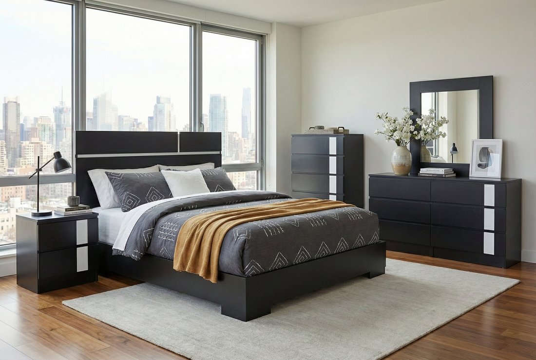 Modern Black Bedroom Set