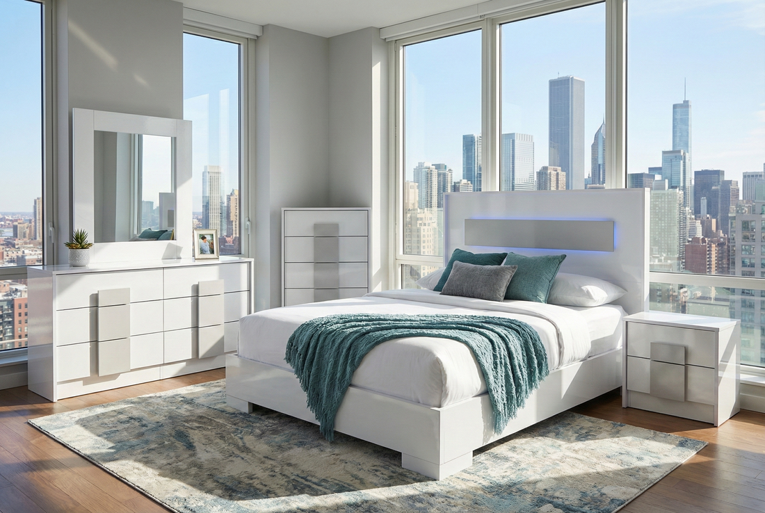 Modern White Bedroom Set