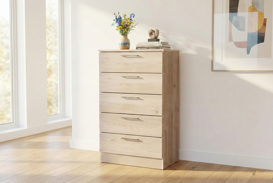 California Modern Oak Bedroom Set