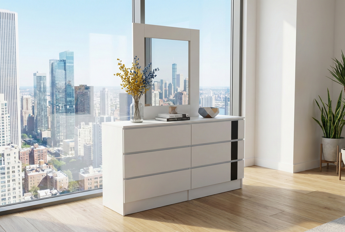 Metro Modern White Bedroom Set