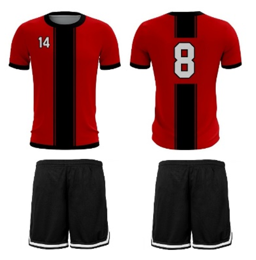 Red & Black Soccer Jersey Set