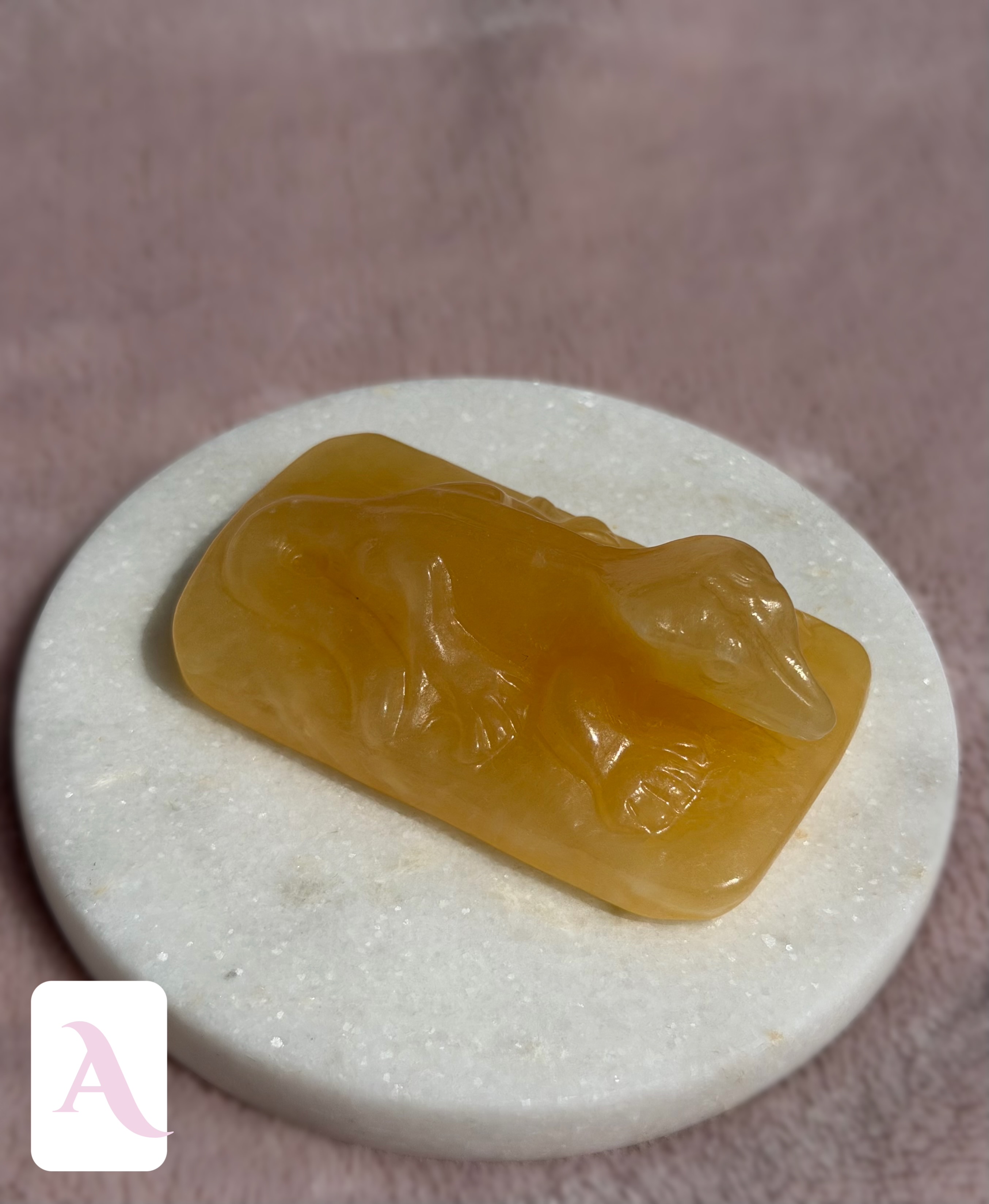Yellow Calcite Crestie Crystal Carvings