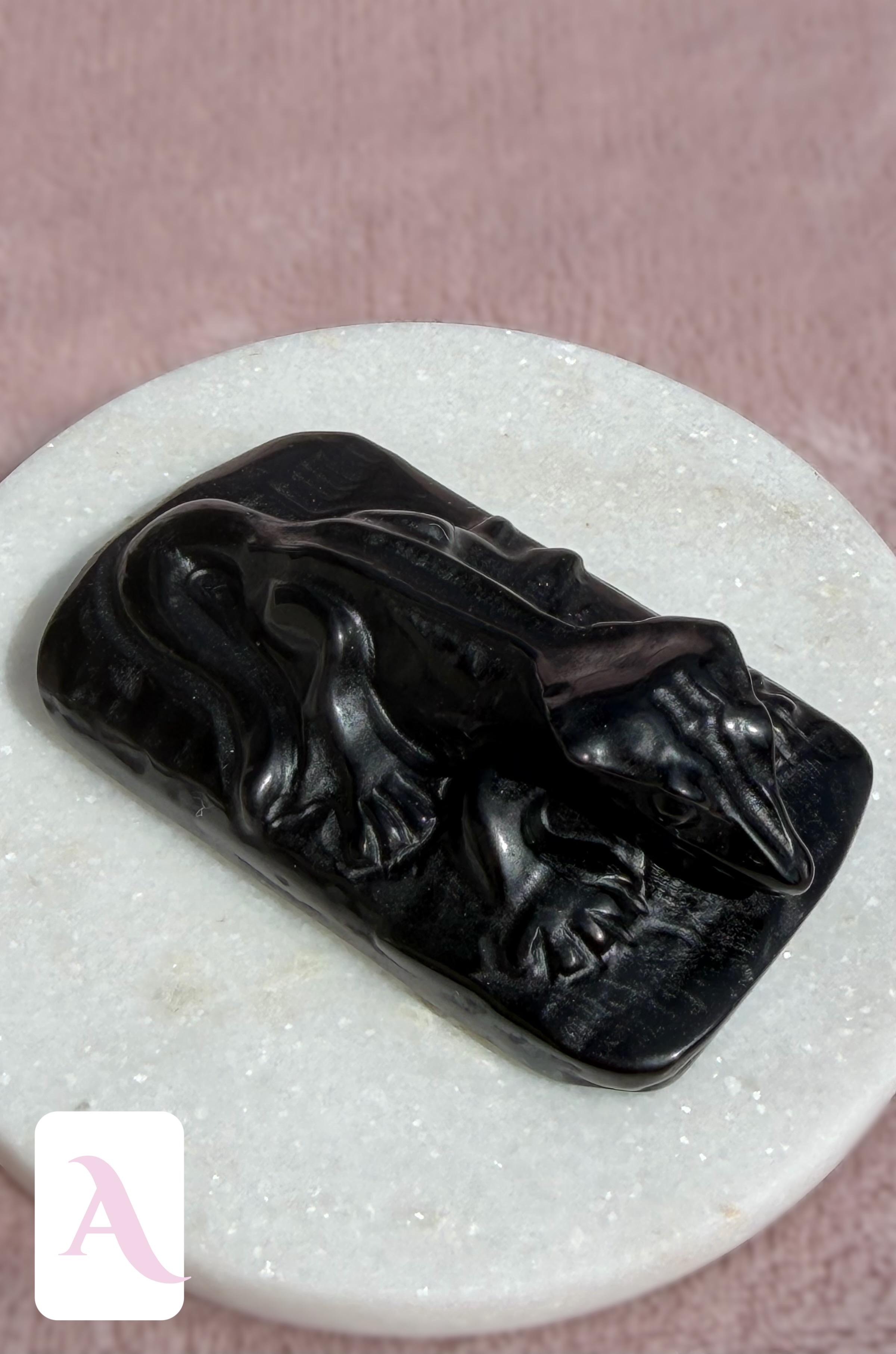 Black Obsidian Crestie Crystal Carvings