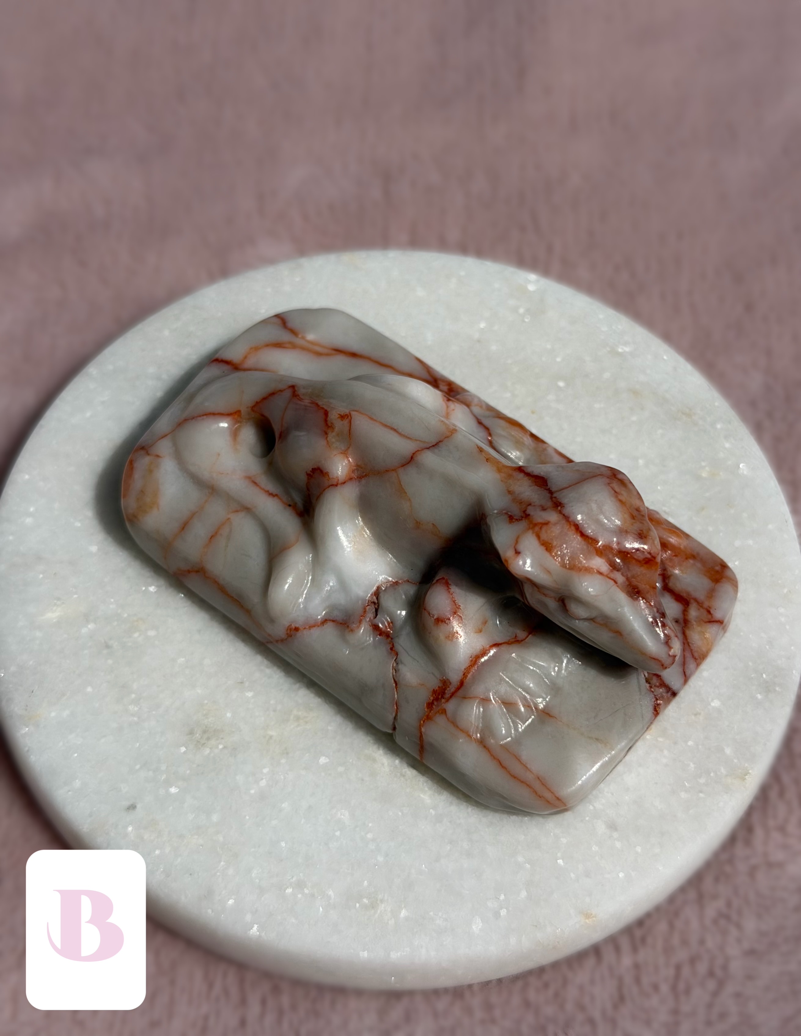 Red Vein Crestie Crystal Carvings