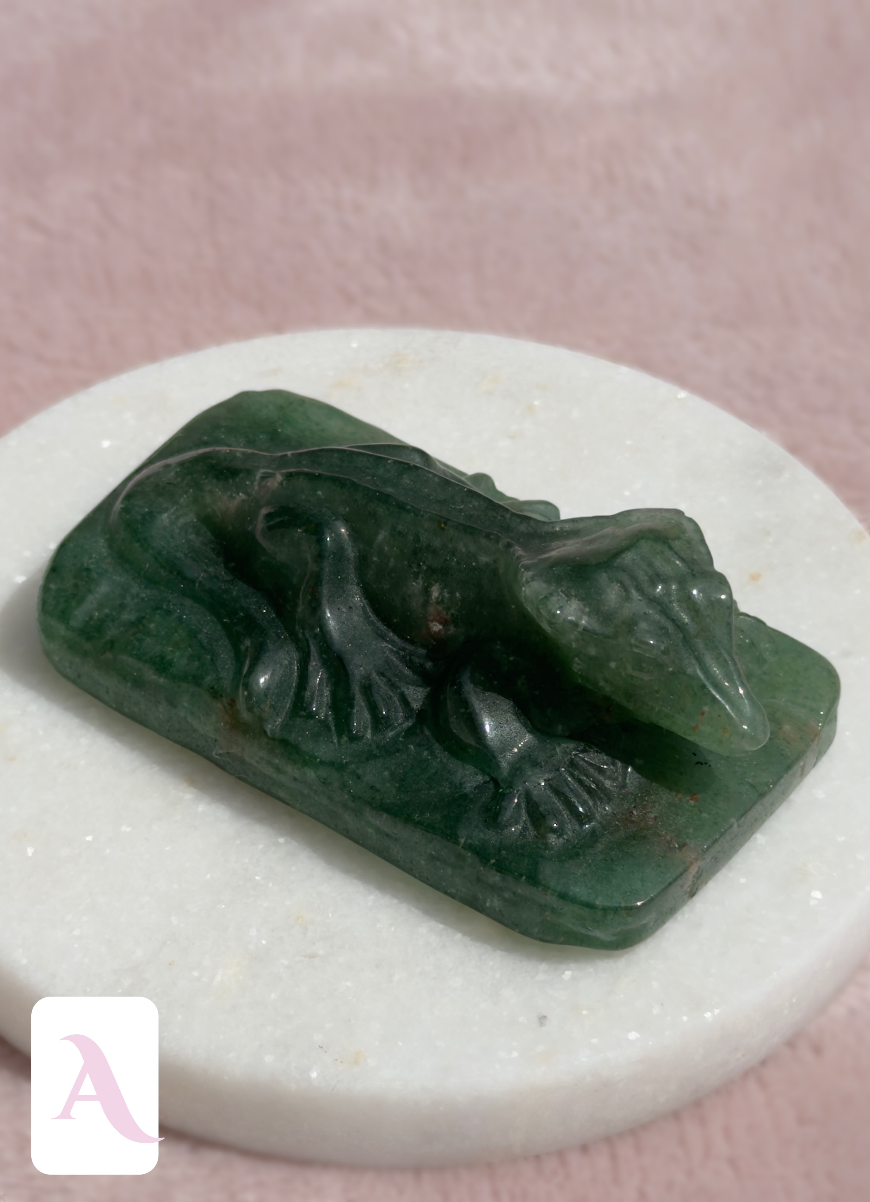 Green Aventurine Crestie Crystal Carving