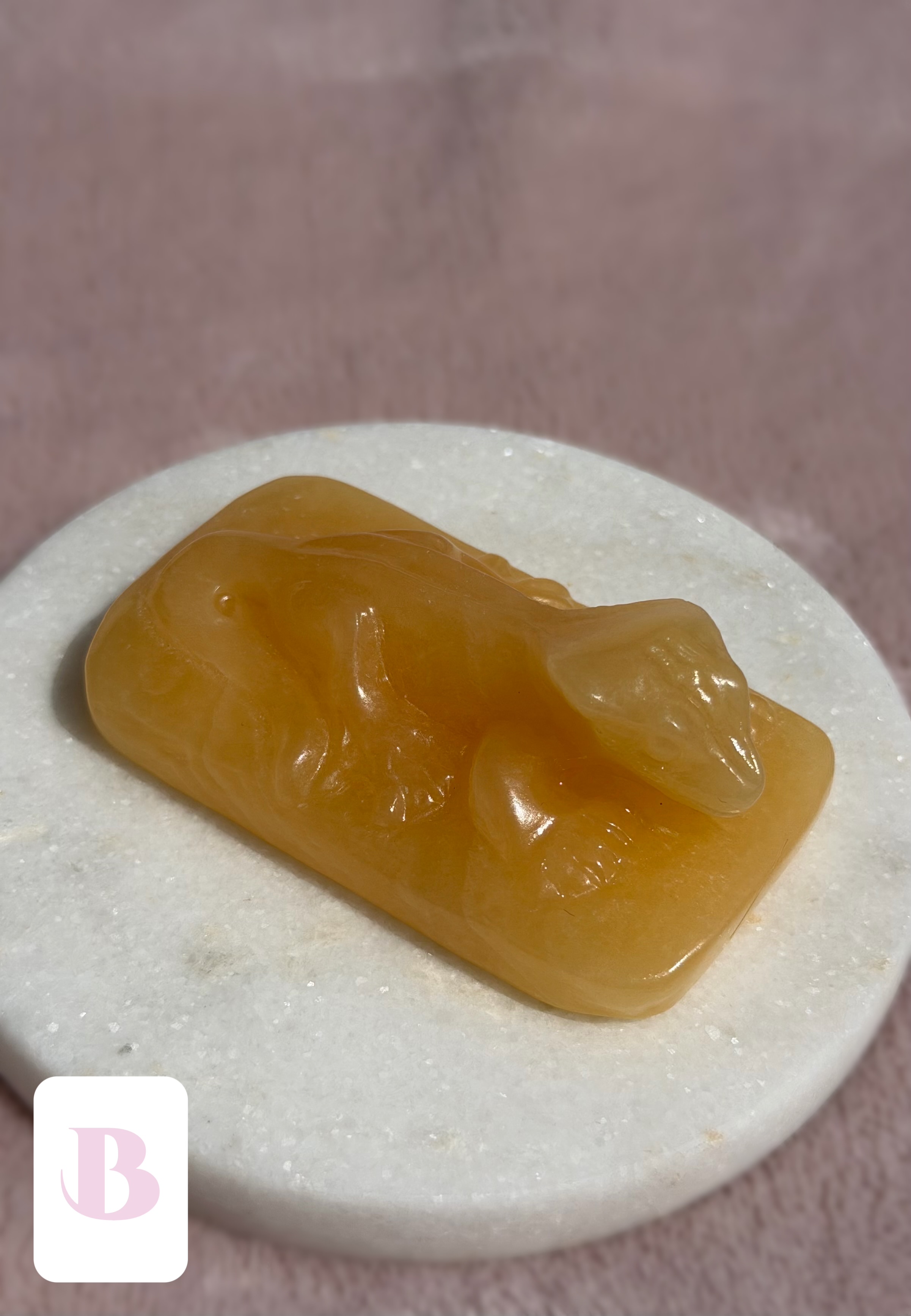 Yellow Calcite Crestie Crystal Carvings