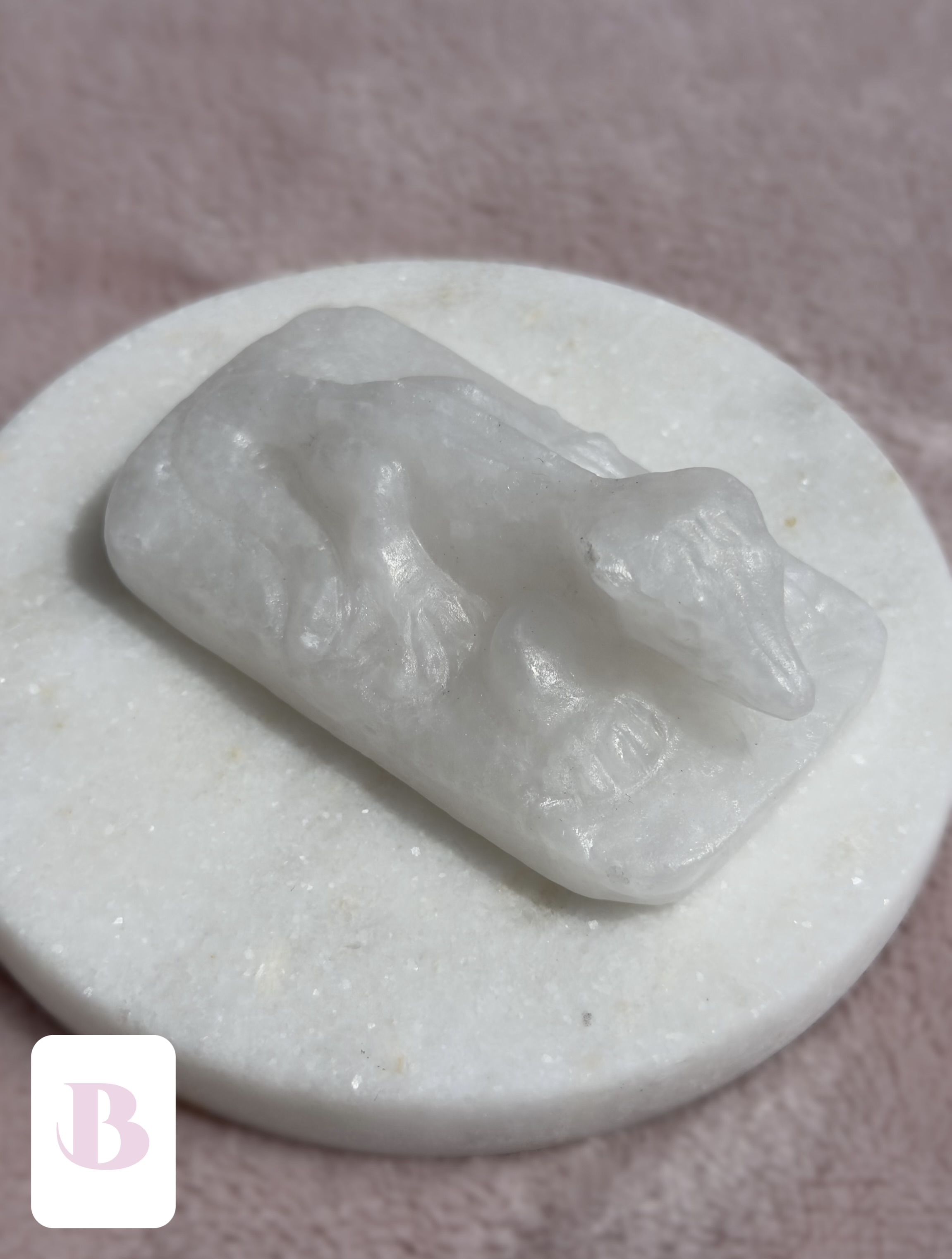 White Jade Crestie Crystal Carvings