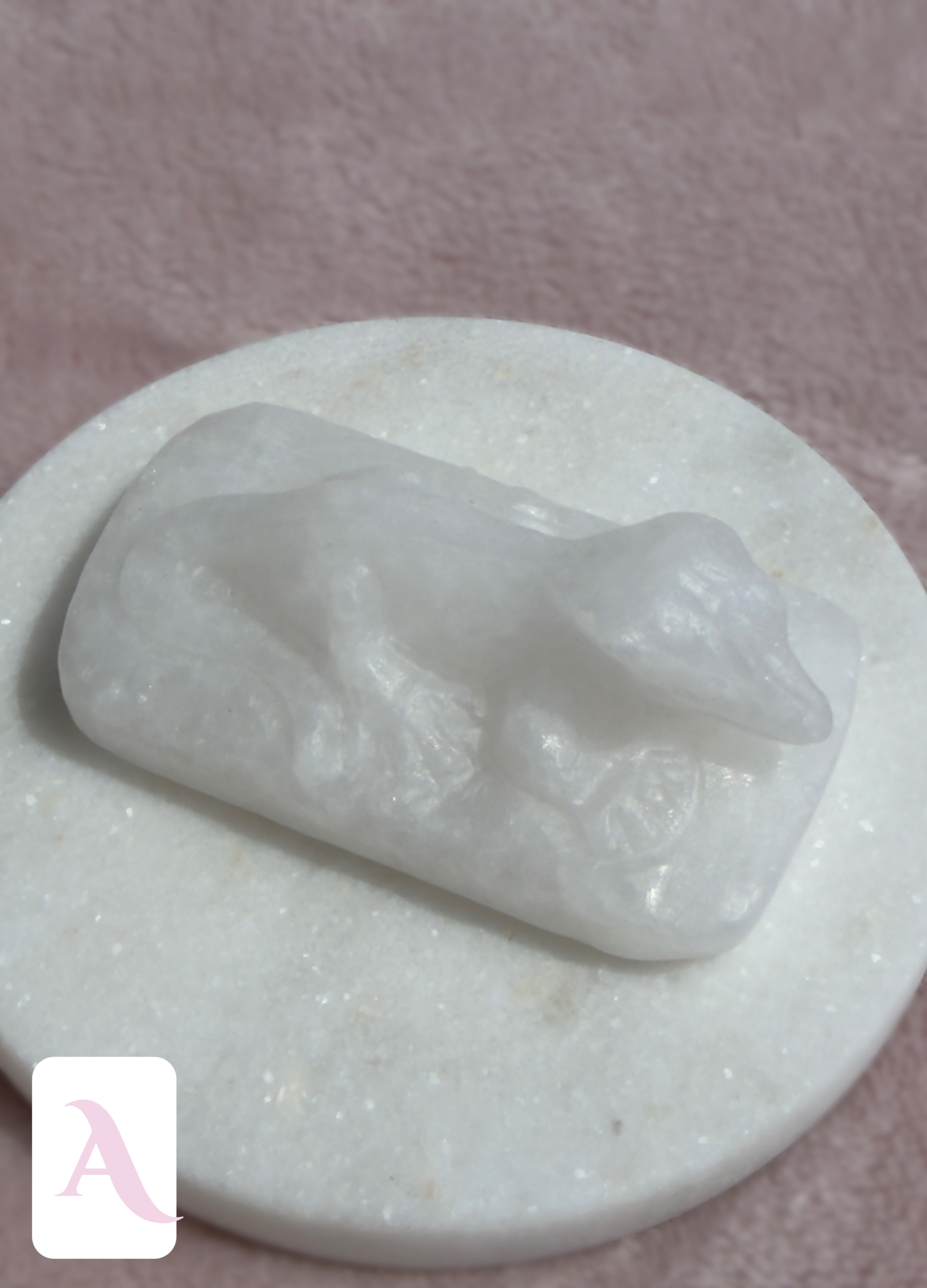 White Jade Crestie Crystal Carvings
