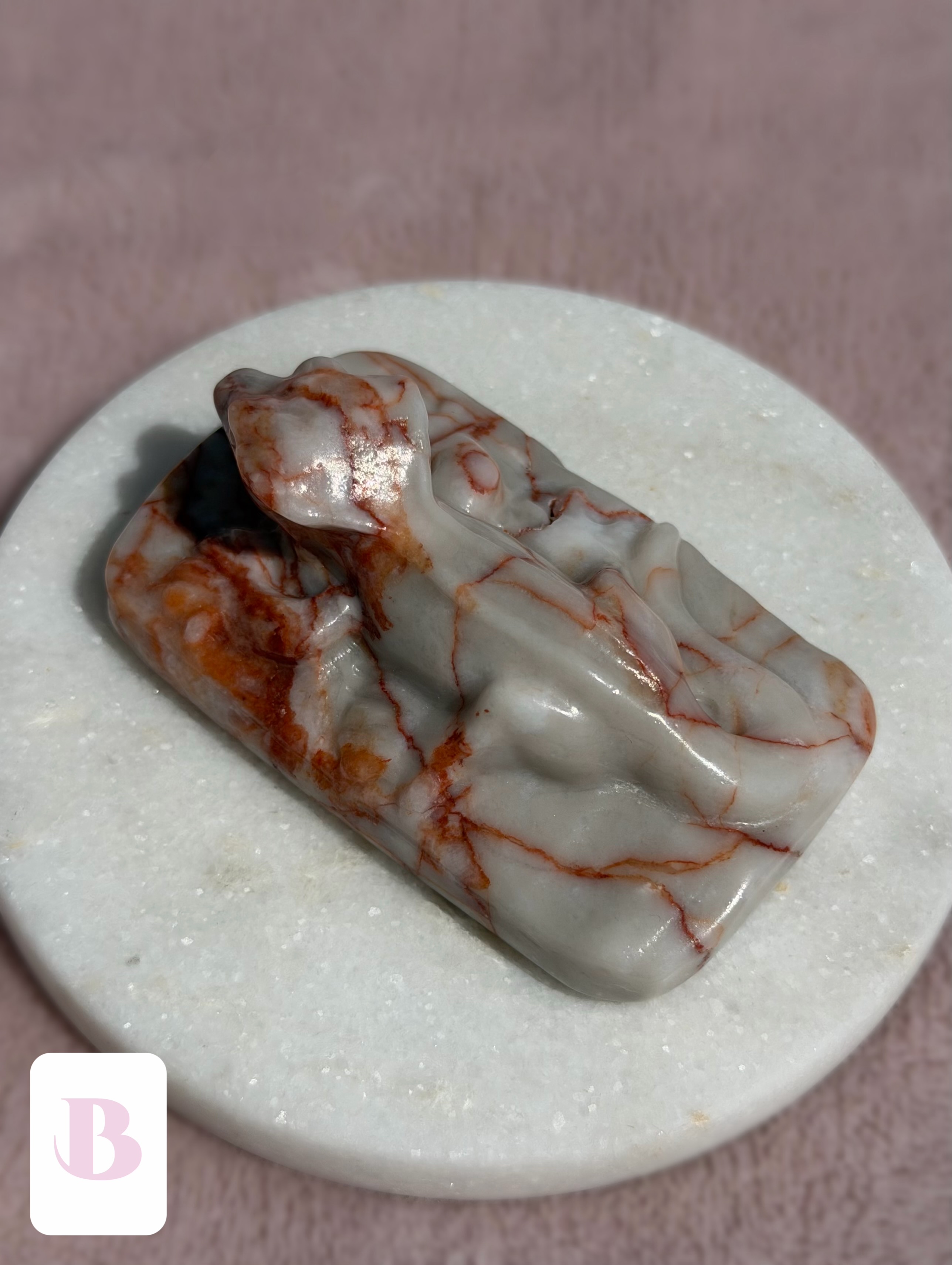 Red Vein Crestie Crystal Carvings