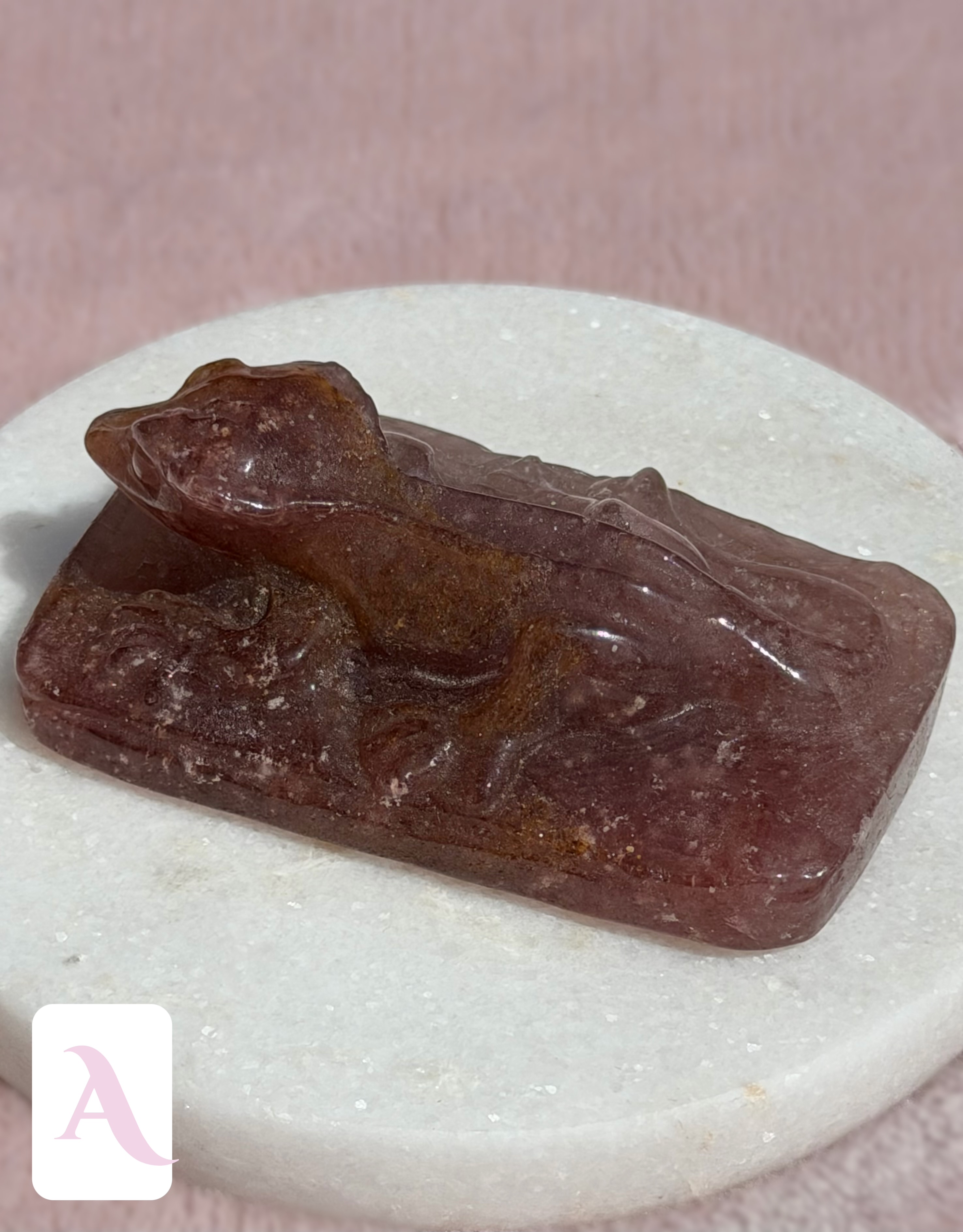 Strawberry Quartz Crestie Crystal Carvings