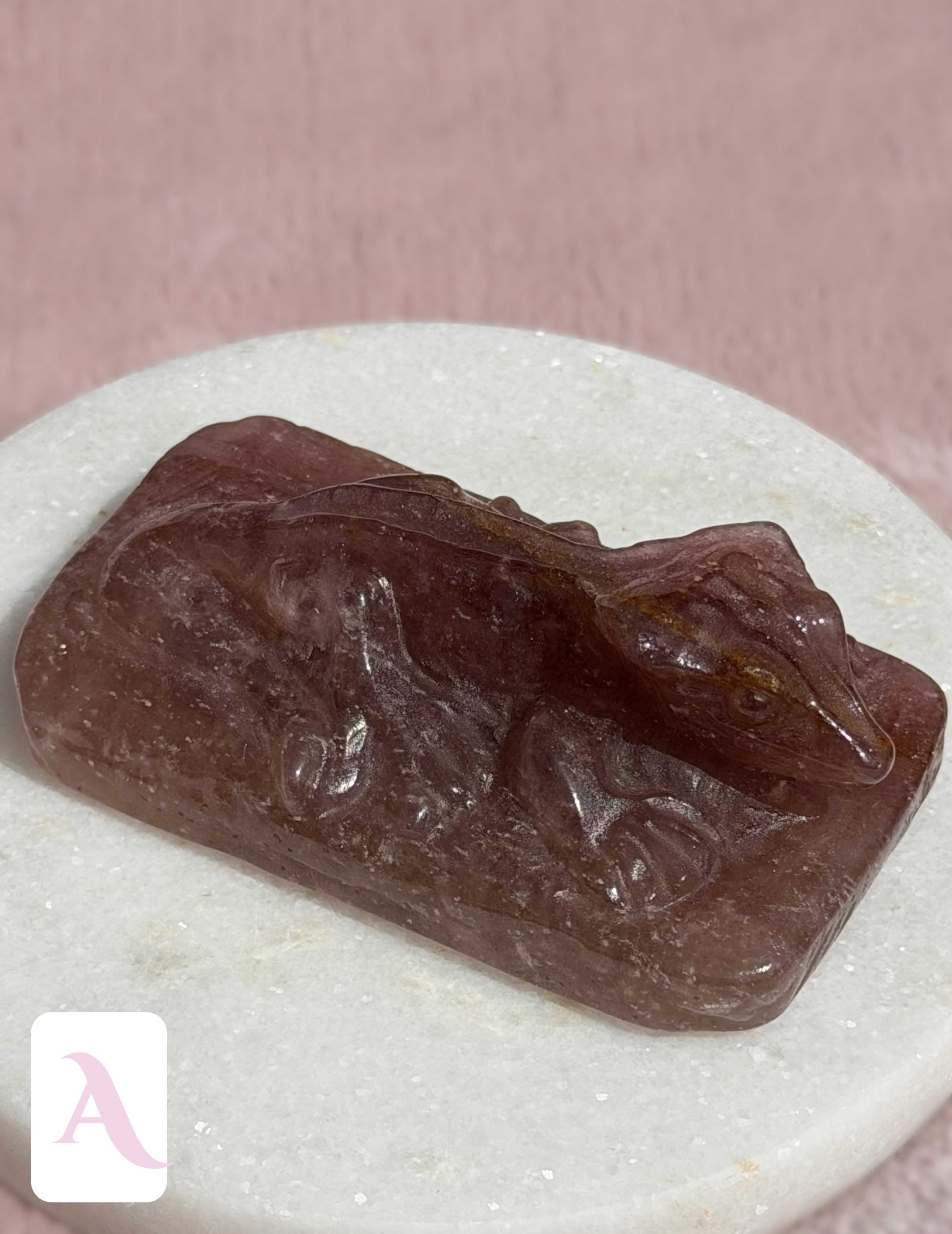 Strawberry Quartz Crestie Crystal Carvings