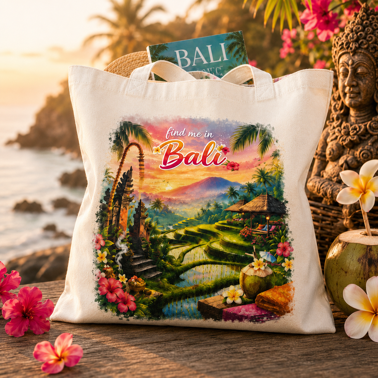 Bali Paradise Canvas Tote
